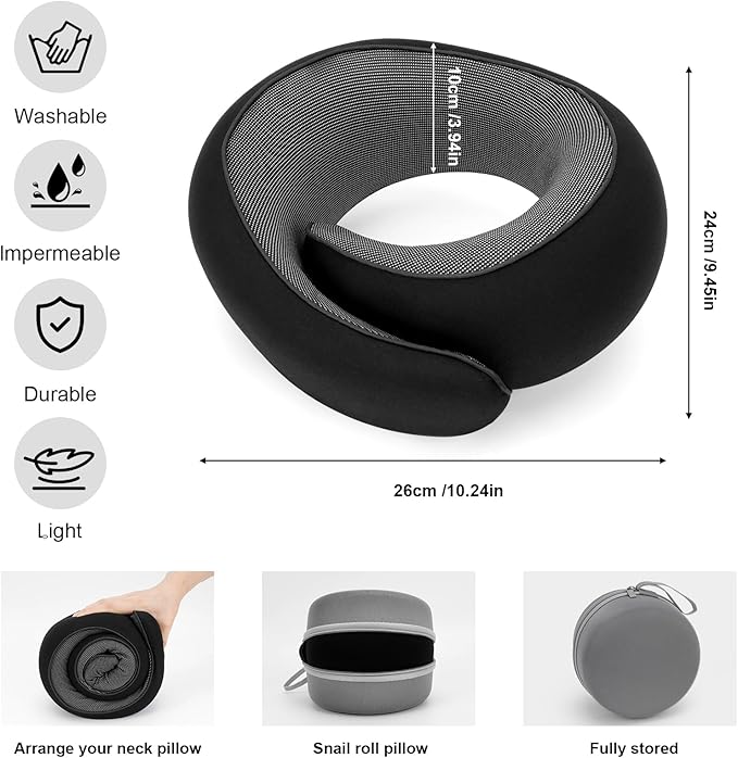 Almohada de Viaje Memory Foam 360° Ajustable miniatura 2