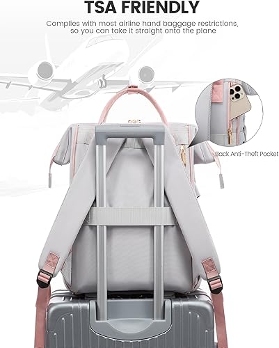 Miniatura 6 de LOVEVOOK Mochila para computadora portátil para mujer, mochila de viaje de gran capacidad, bolsa de enfermera, bolsa para laptop para mujer,