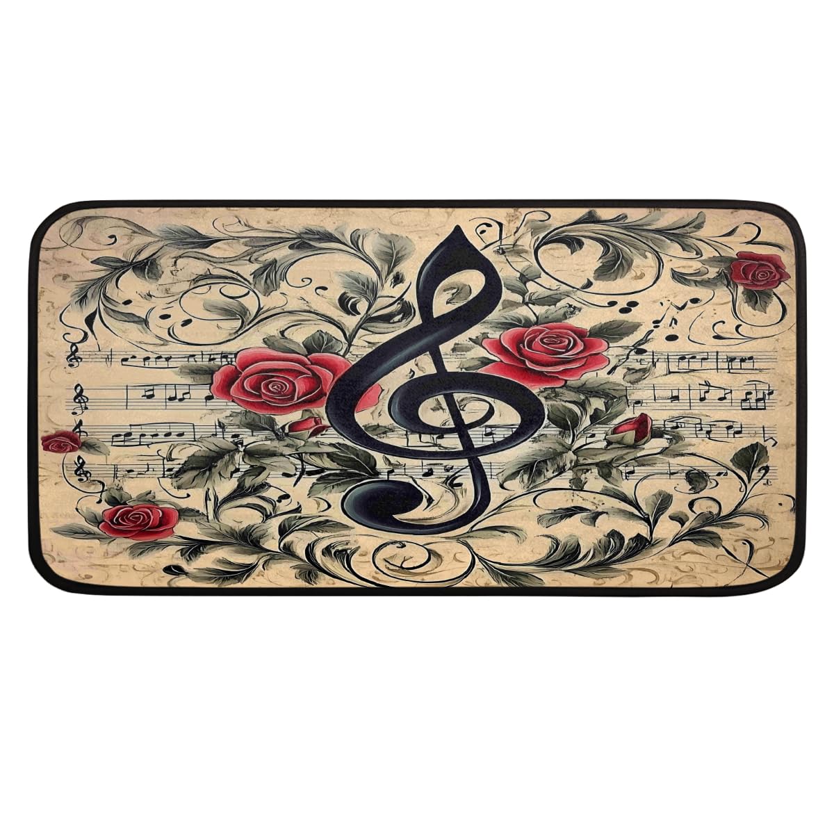 Tapis de cuisine lavable anti-fatigue et tapis de sol rose vintage