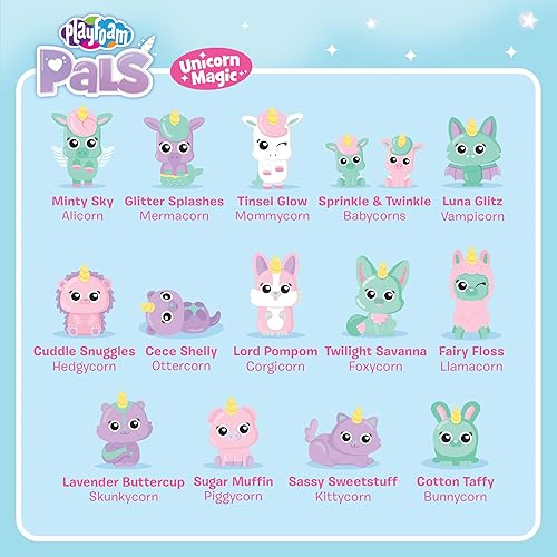 Miniatura 7 de Educational Insights Playfoam Pals Unicorn Magic, paquete de 10 unidades, dijes coleccionables sorpresa y medallón lleno de corazón, sensorial,