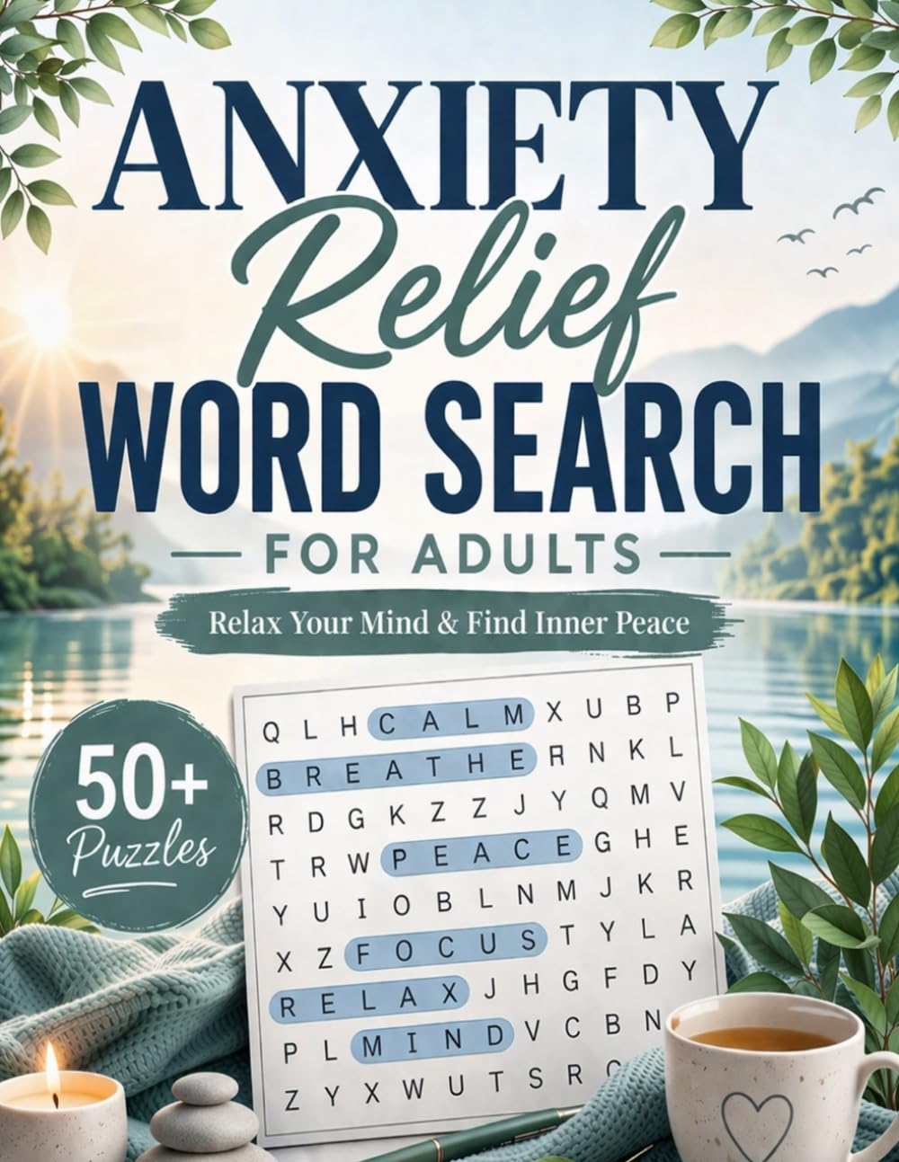 Anxiety Relief Word Search for Adults: 50+ Calming Puzzles to Relax Your Mind, Reduce Stress & Find Inner Peace