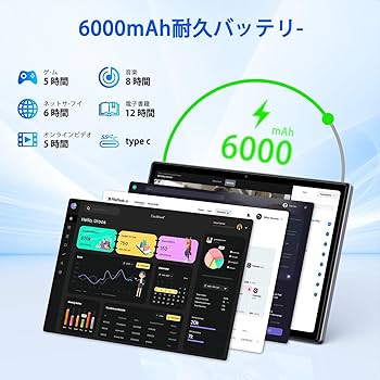Amazon.co.jp: 【タブレット 10インチ Wi-fiモデル】8コア CPU 12GB+