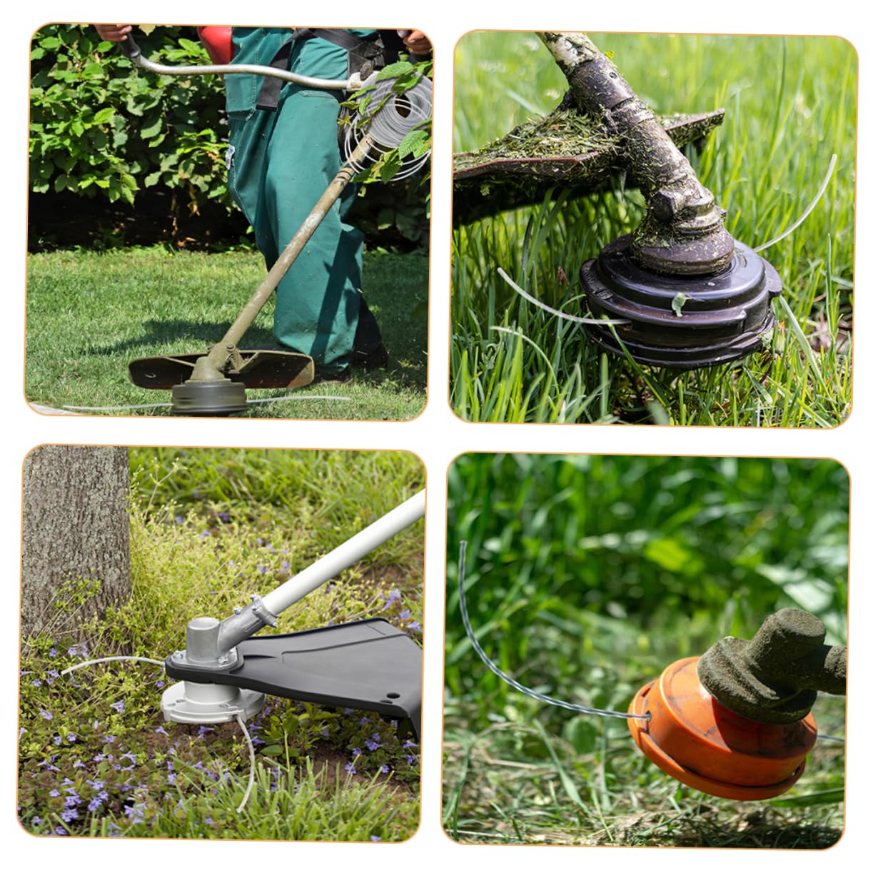 ibasenice Filo da 45m in Filo d'Acciaio Argento per Decespugliatore Resistente all'Usura e Durevole per Rifinitura Bordo Prato e Giardino