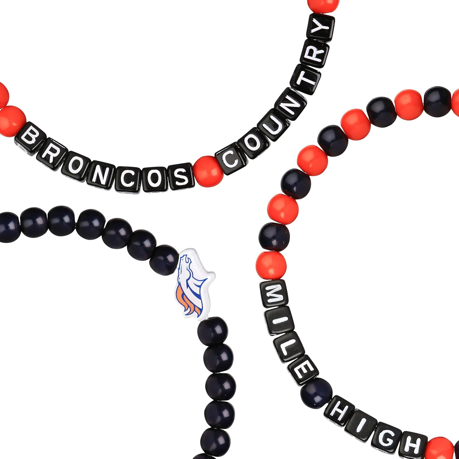 FOCO NFL unisex-adult NFL Team Logo Officially Licensed 3-Pack Beaded Friendship Bracelets