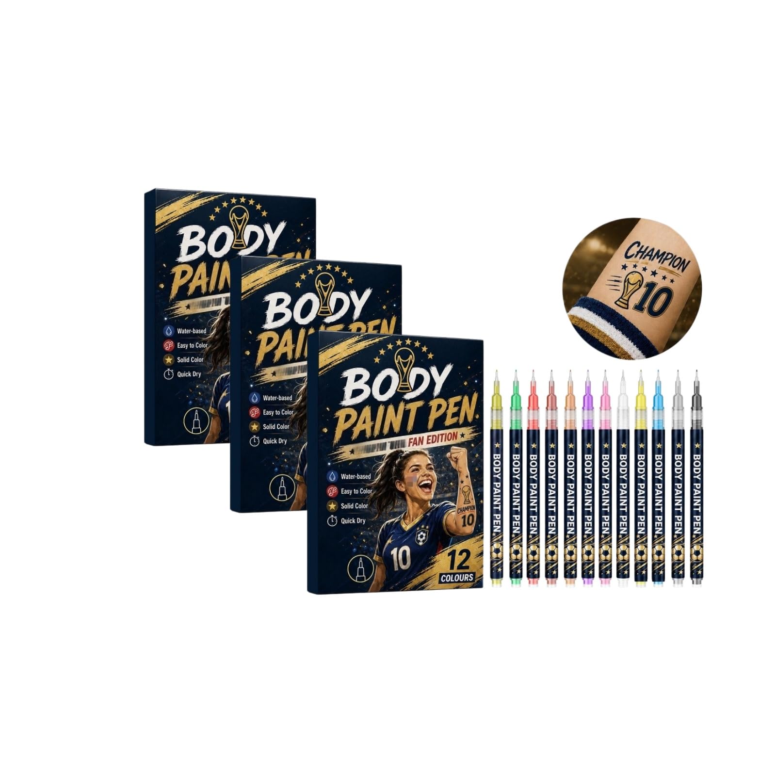 Penne pittura per la pelle ad asciugatura rapida, per il viso dipinto, 12 colori, matite trucco artistico pigmento solido facile da colorare, per Halloween, Natale, carnevale, serate a tema