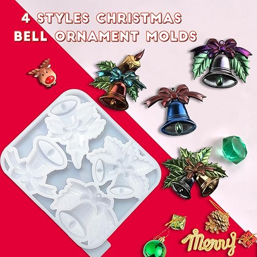 Miniatura 3 de Moldes de resina de Navidad, moldes de silicona de Navidad de Rifanda para fundición de resina, moldes de resina de adorno de Navidad para