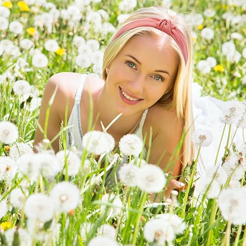 Miniatura 9 de VELSCRUN Paquete de 5 diademas bohemias de seda anudadas de satén, diademas anchas para mujeres, niñas, accesorios de peinado de moda, regalos