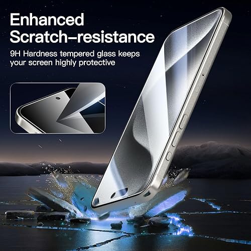 Miniatura 230 de NEW'C - Paquete de 3 protectores de pantalla para iPhone 14, iPhone 13, iPhone 13 Pro (6.1 pulgadas), protección mejorada de vidrio templado