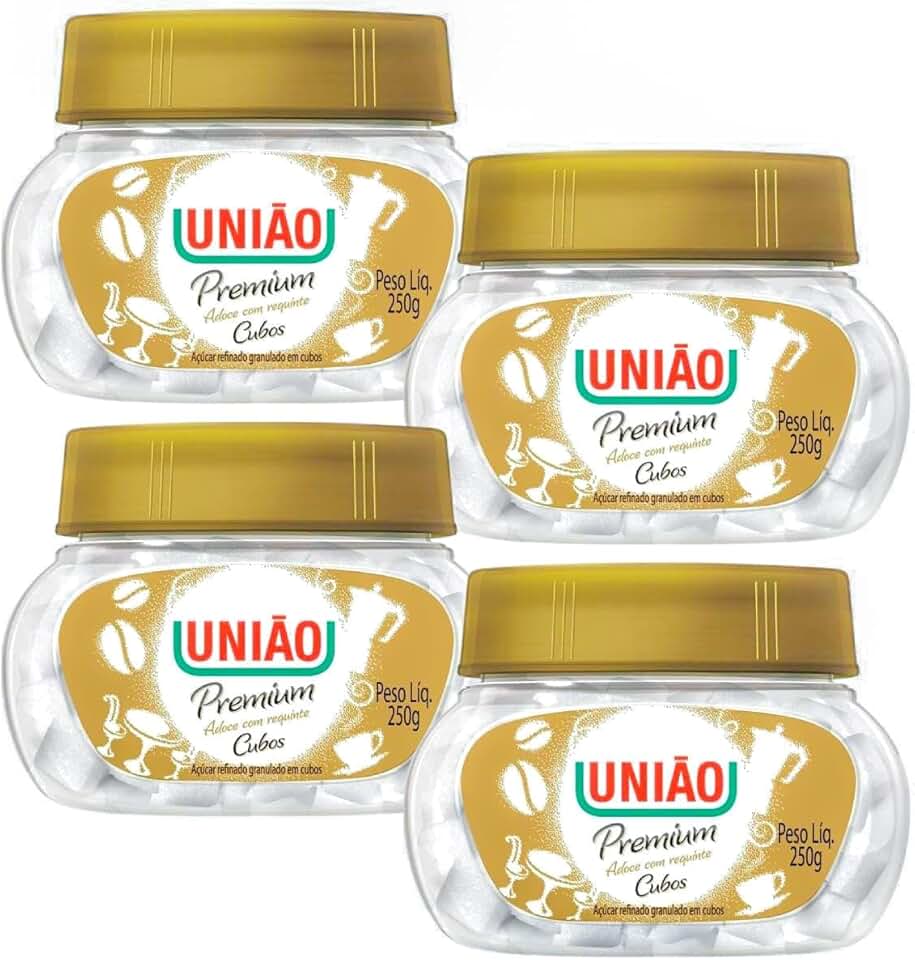 Açucar Uniao Em Cubos Açucar Refinado Granulado 4 Potes 1kg Kits na web