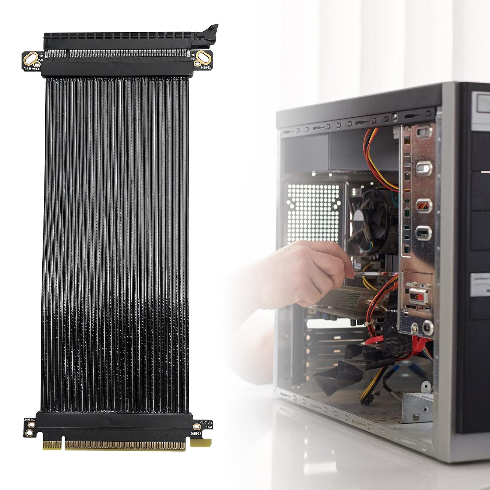 Amazon.co.jp: 高速 PCIE5.0 X16 ライザー ケーブル システム冷却用
