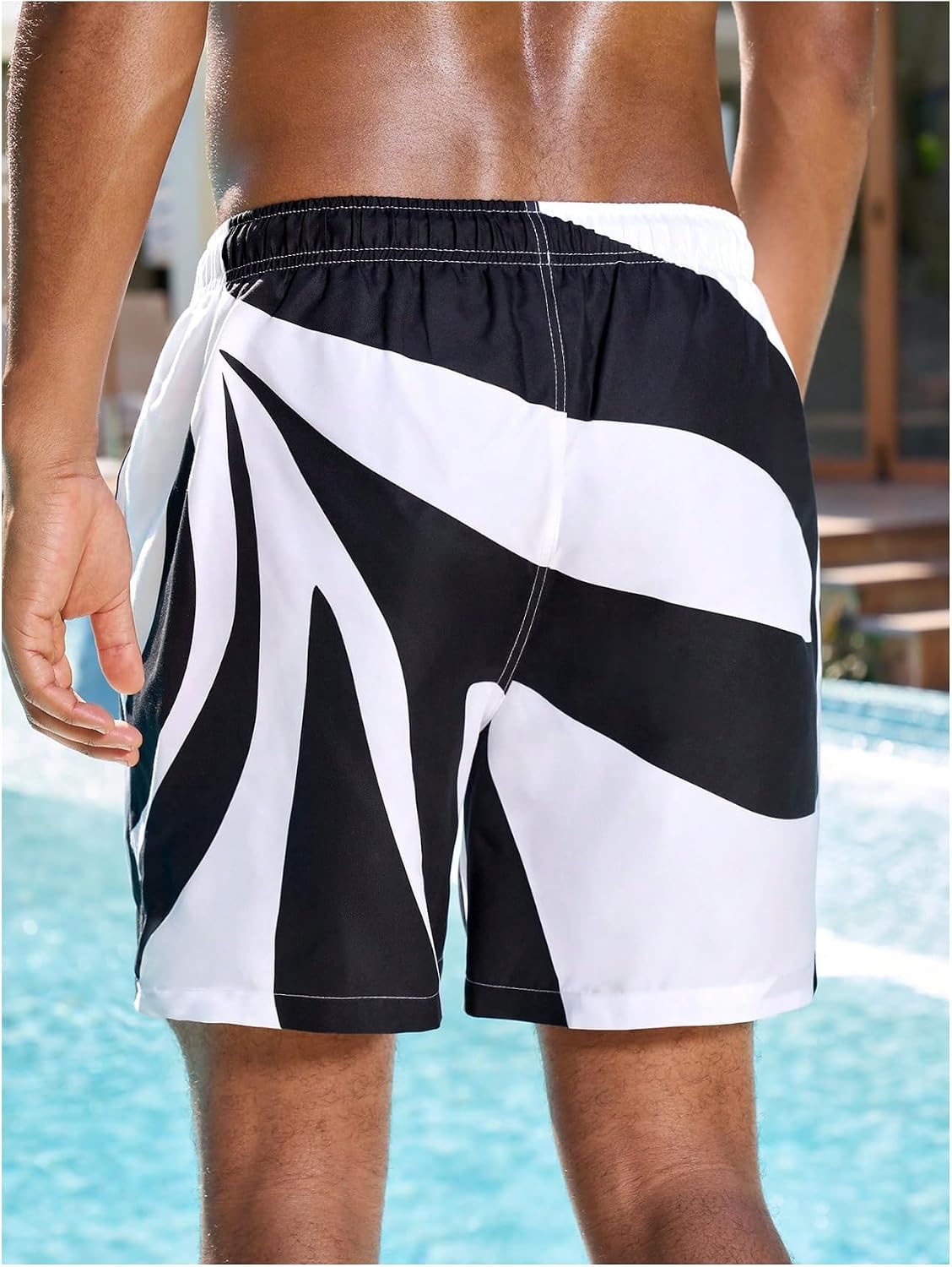 SOLY HUX Men's Beach Shorts Print Drawstring Swim Trunks Swimsuit Bottoms Summer Swimwear