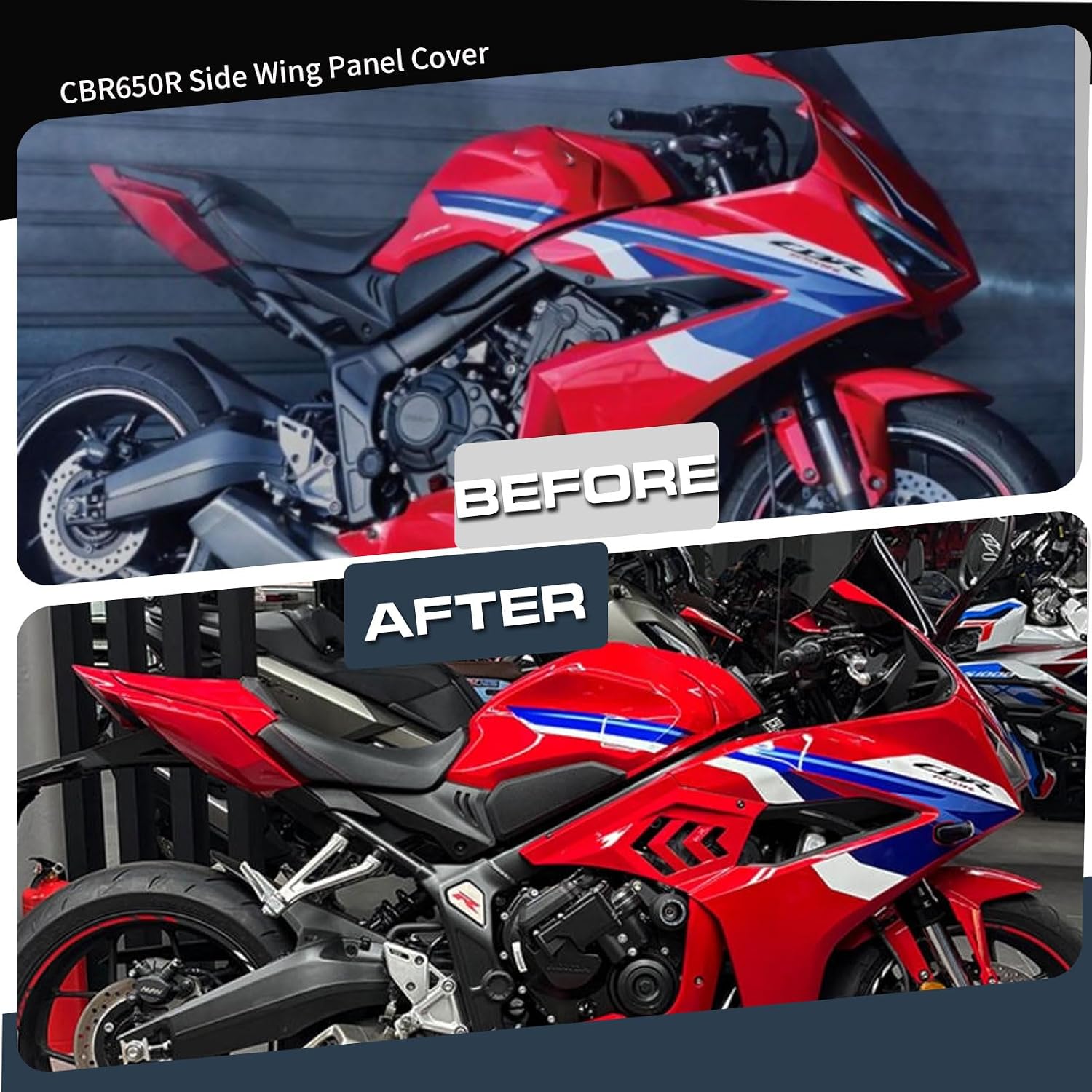 CBR650R Motorcycle Side Wing Panel Cover Side Panel Fairing Spoiler Trim Decorative Covers Compatible for Ho&nda CBR650R CBR 650R CBR 650 R Accessories 2024-2025 (Forged Pattern)