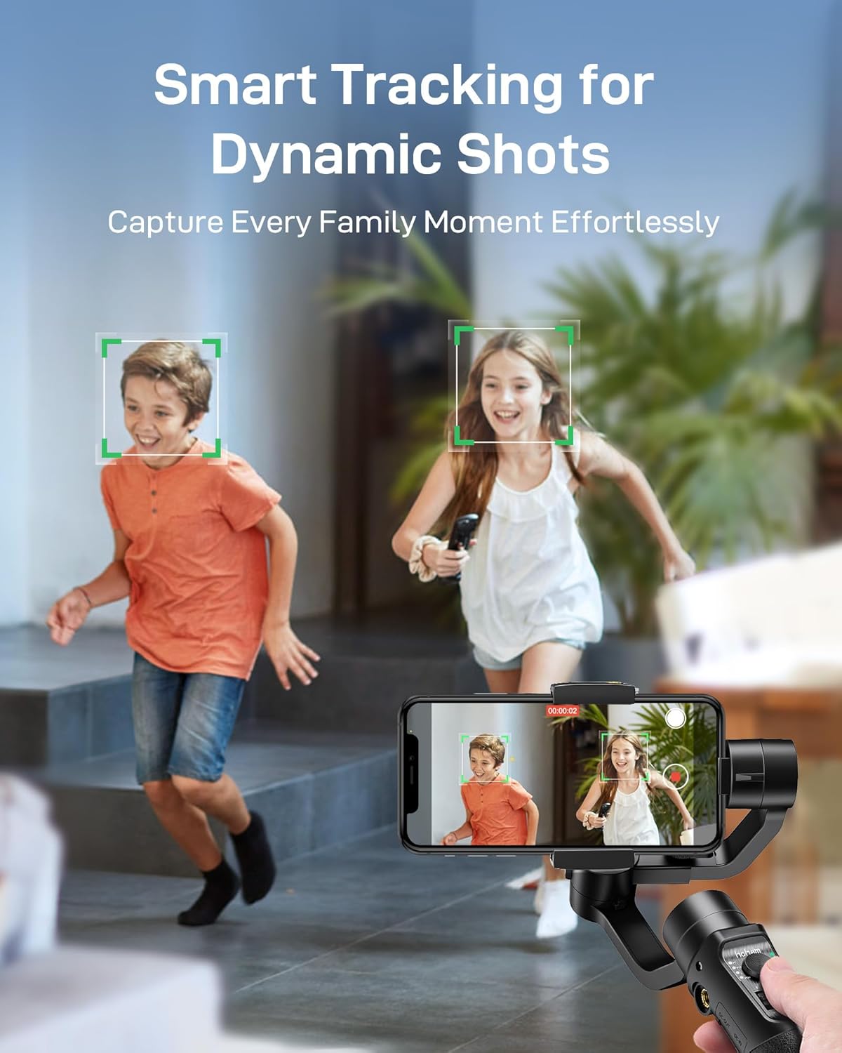 Hohem iSteady Mobile Plus Gimbal Stabilizer with a smartphone mounted