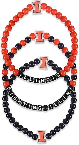 Miniatura 28 de FOCO NCAA unisex-adulto Paquete de 3 Pulseras de la Amistad con Cuentas con Logotipo de Equipo Universitario de la NCAA Oficialmente Licenciadas