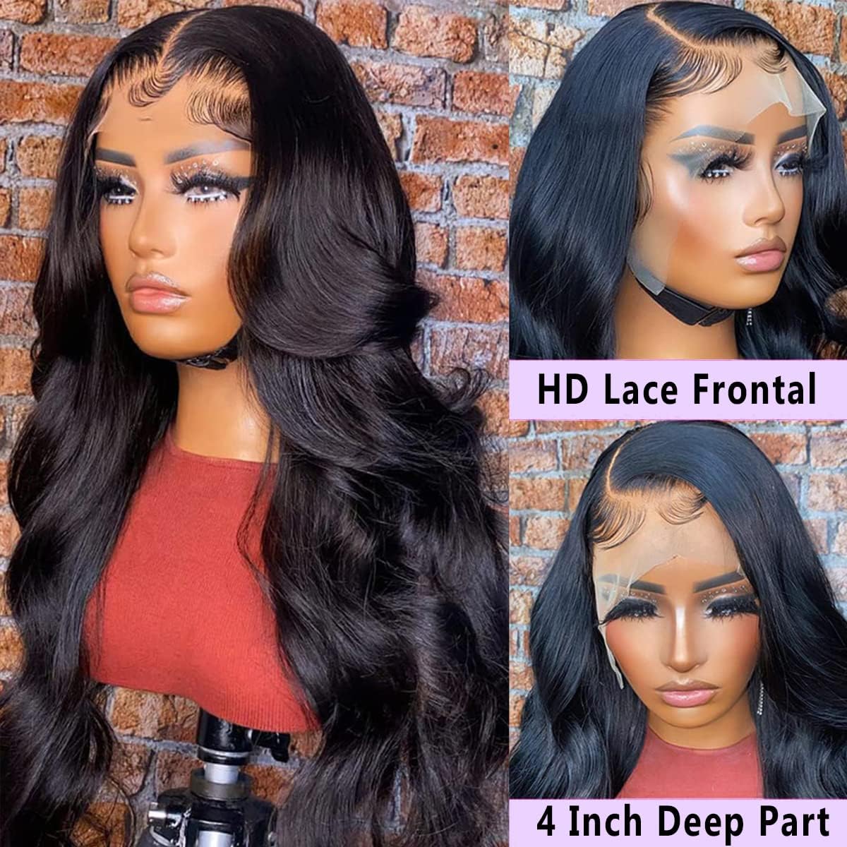 26 Inch Body Wave Lace Front Wigs Human Hair 13x4 HD 202% Density Lace Frontal Wig Pre Plucked with Baby Hair - Image 4