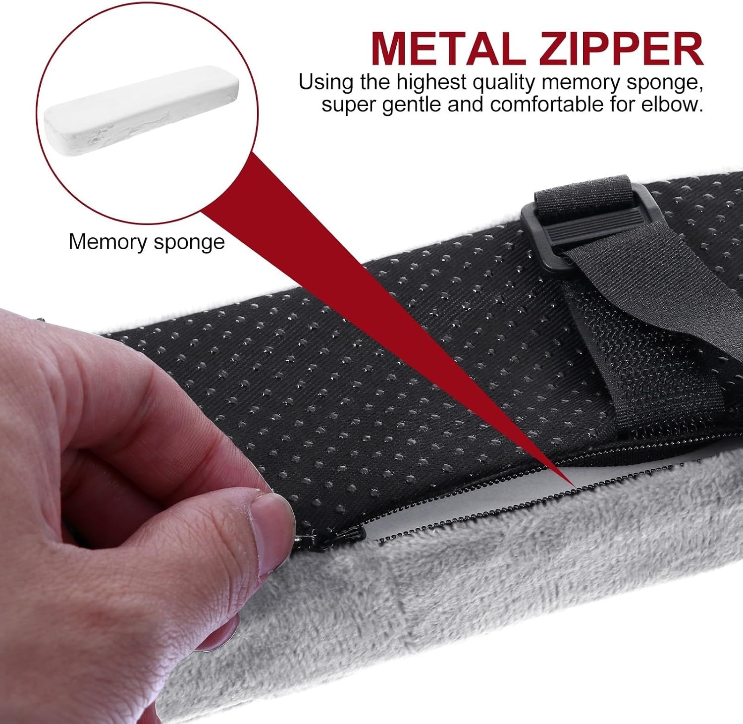 2pcs Memory Foam Chair Armrest Pad with Adjustable Straps for Office