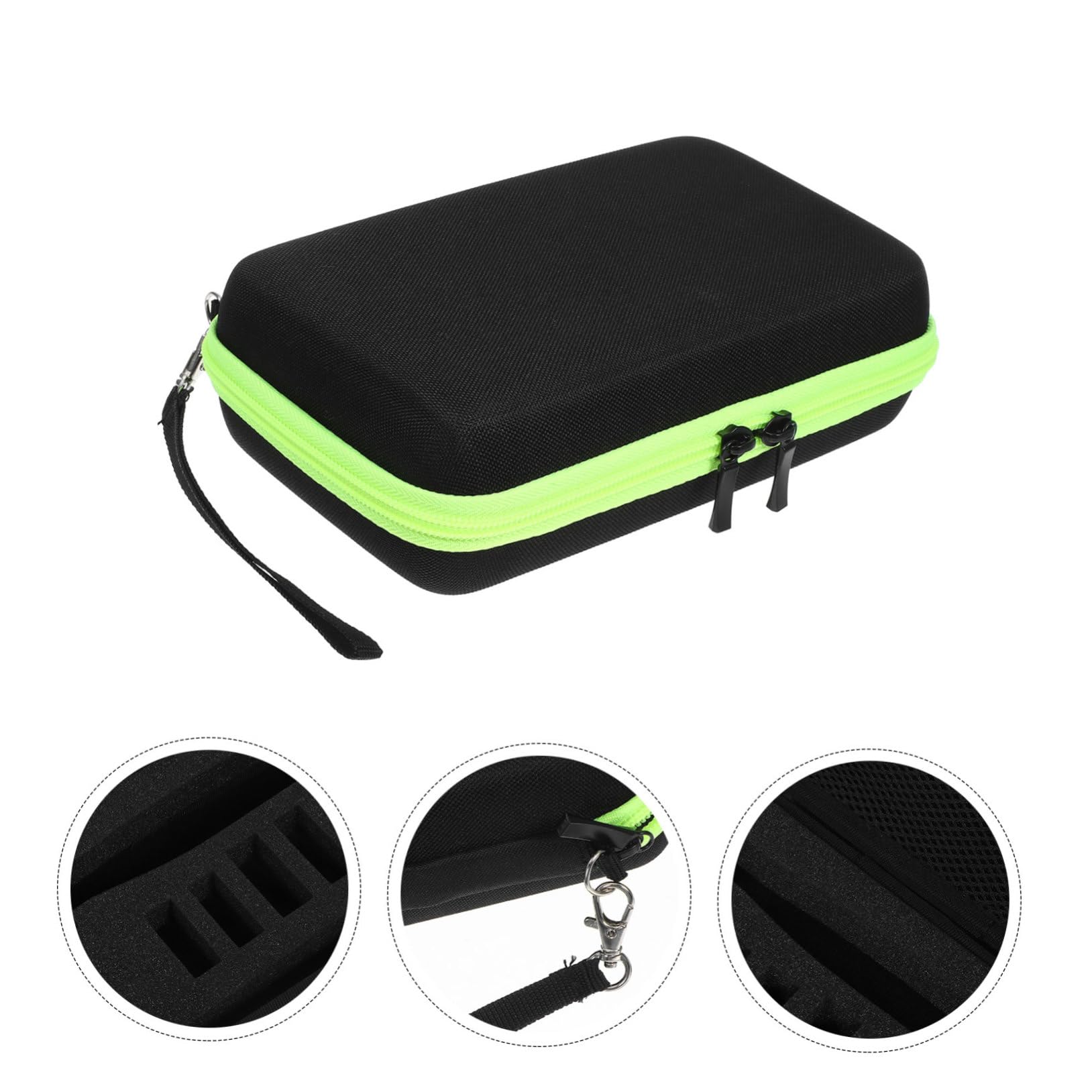 FRCOLOR 2pezzi Custodia Protettiva Per Rasoio Da Viaggio Scatola Di Stoccaggio Resistente Alla Pressione Cerniera Verde Compatibile Con Modelli