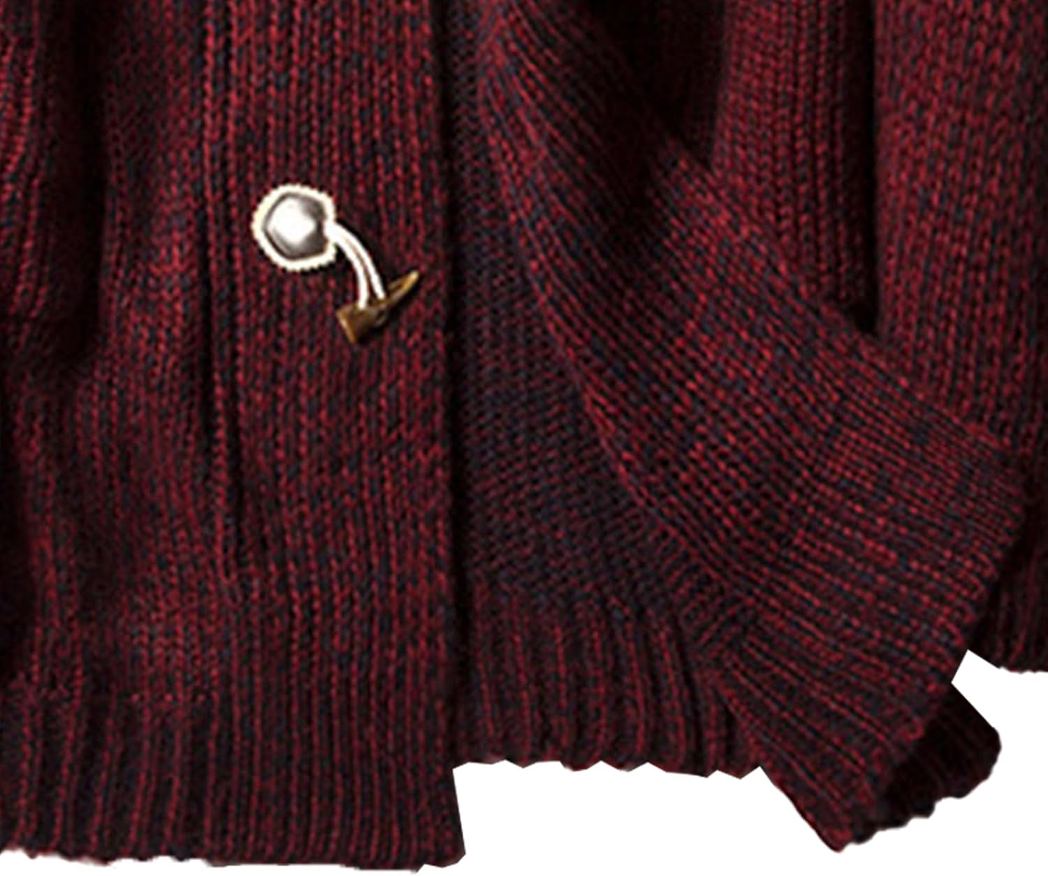 Men Horn Hooded Knitted Cardigan Shawl Collar Button Knit Cardigan Winter Hoodie Cardigan Sweaters for Men