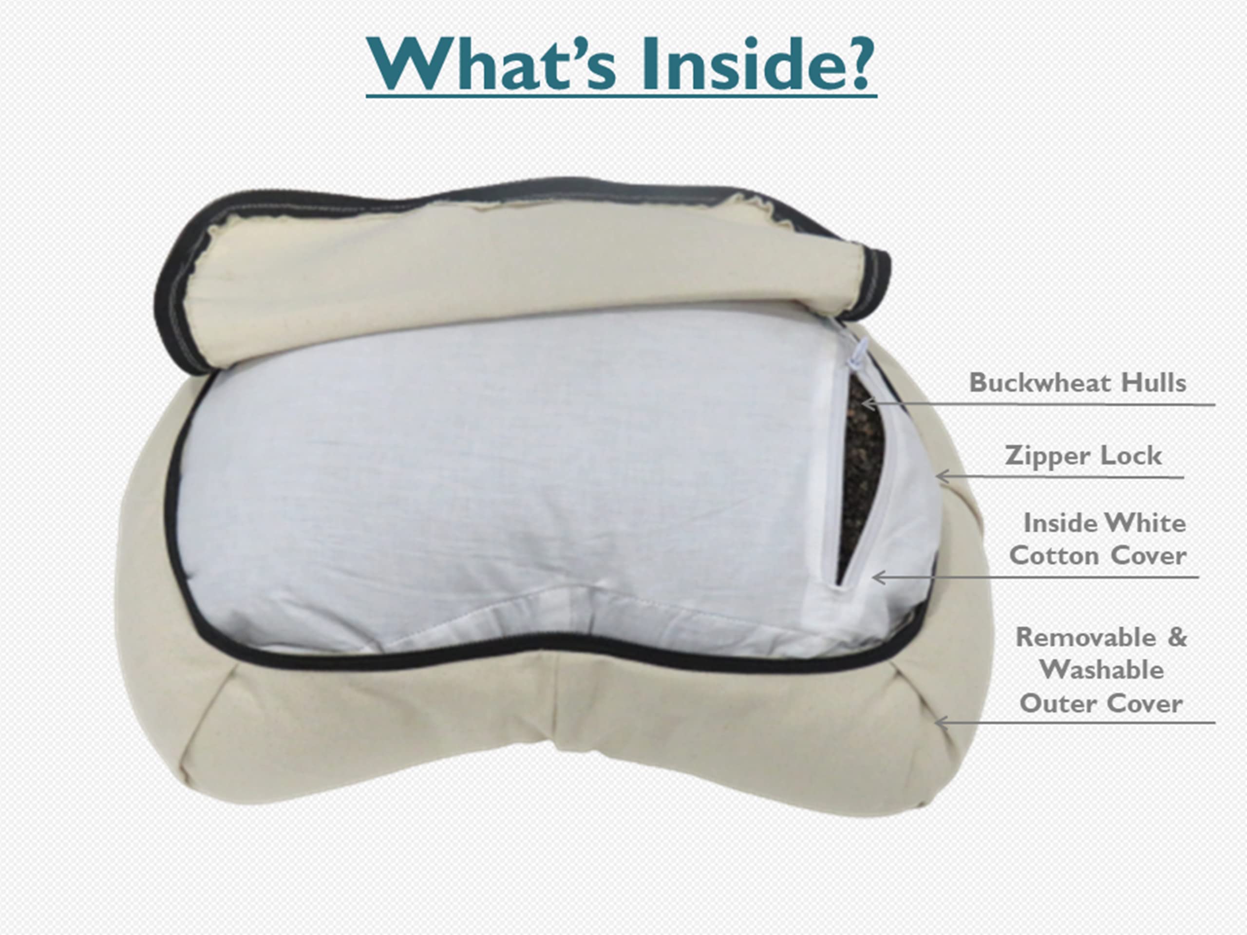 NutriBuck® Crescent Shape Zafu Meditation Yoga Cushion Filled with Buckwheat