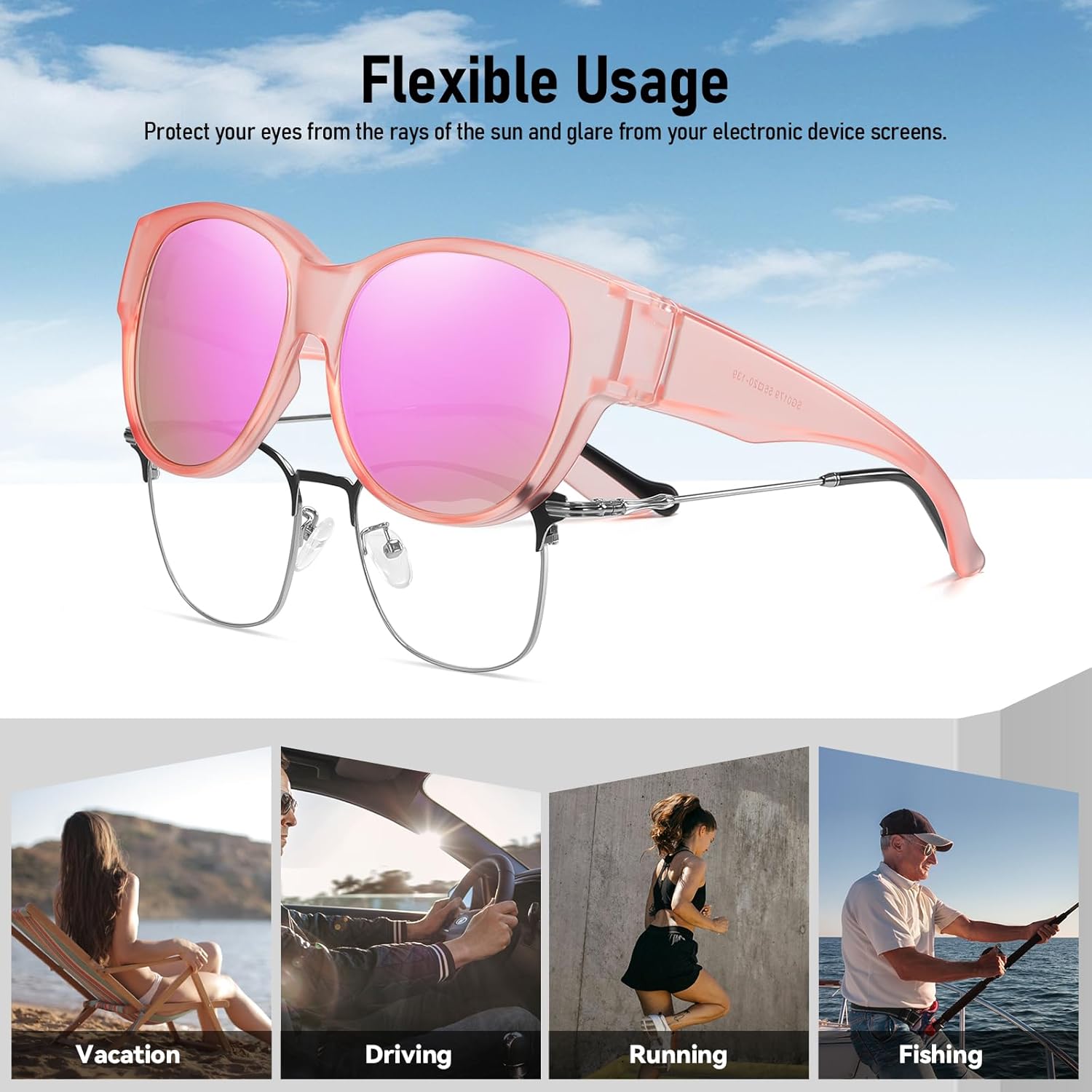 HAOLOTA Fit Over Glasses Sunglasses for Women Polarized, Trendy Cat Eye Sunglasses Wear Over Glasses, UV Protection - Image 8