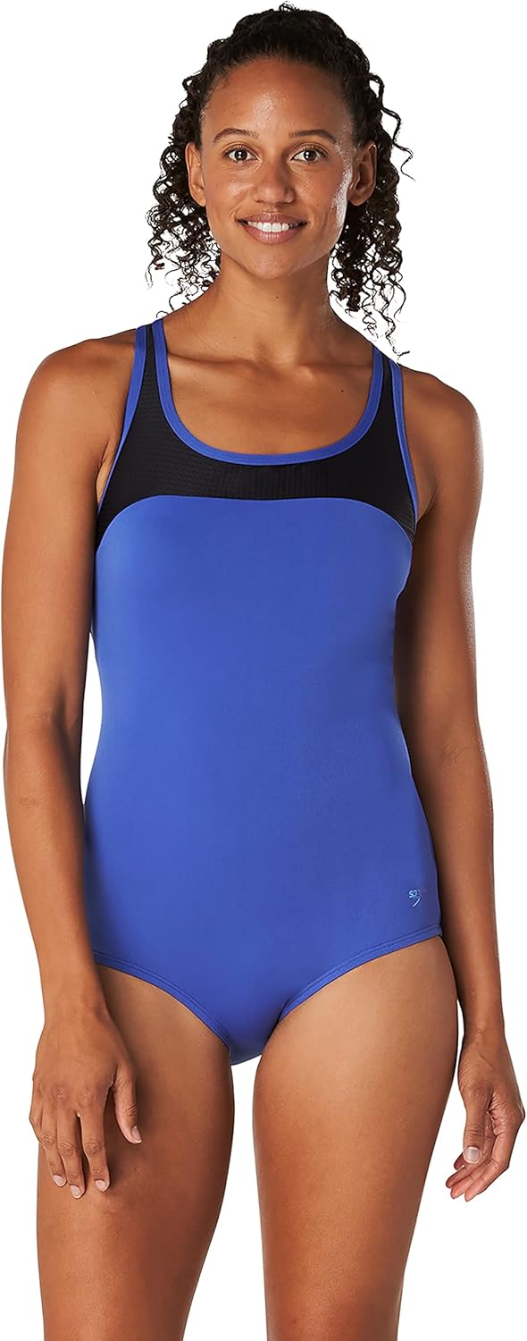 Speedo Women's Swimsuit One Piece Crossback Moderate Cut