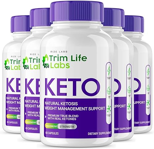 rize labs - - Trim Life Labs Keto Cápsulas - Píldoras para bajar de peso - Fórmula de apoyo de máxima fuerza, suplemento Keto+ACV (300 cápsulas)