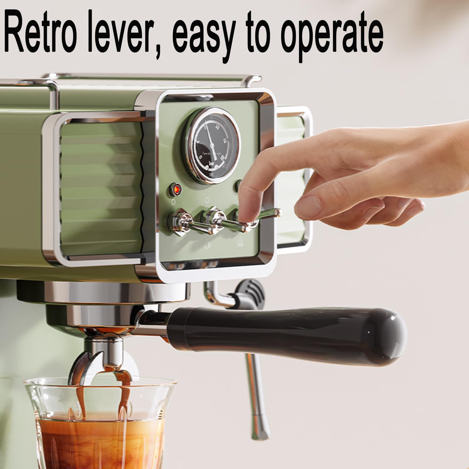 Cafetera Espresso de 15 Bares con espumador de Leche, Control de presión de Vapor, depósito de Agua extraíble de 1,6 l, cafetera Profesional de 1350 W, Ideal para Baristas en casa