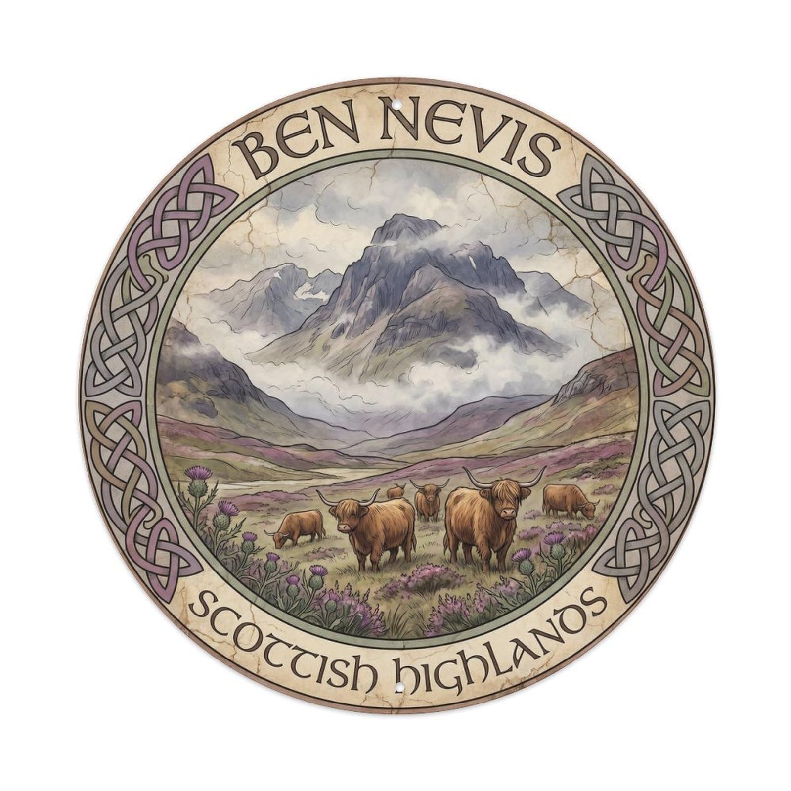 Vintage Travel Ben Nevis Scotland Metal Tin Sign
