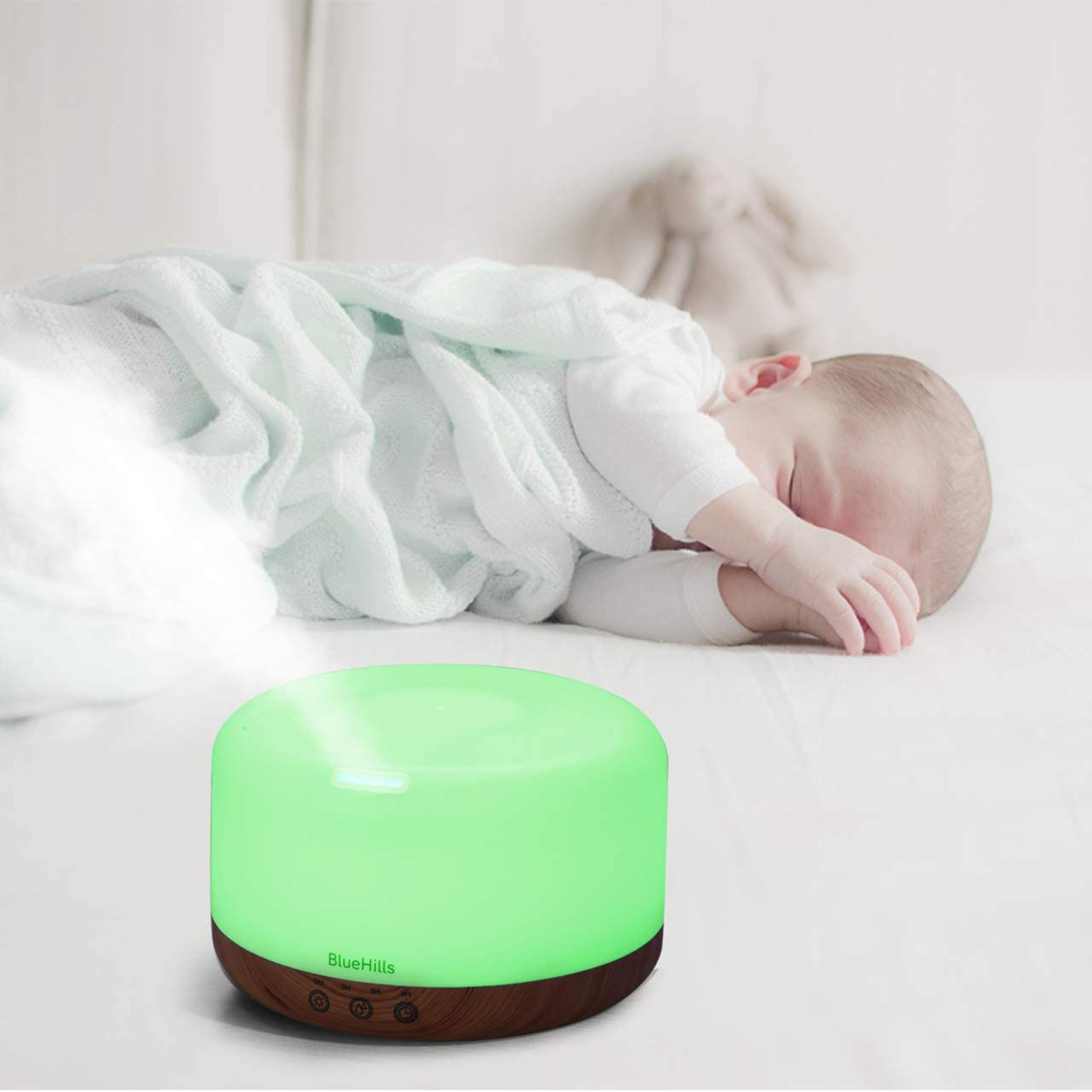BlueHills Humidificador de aromaterapia con difusor de Aceite Esencial con Control Remoto y Temporizador para una casa Grande Extra Grande Multi