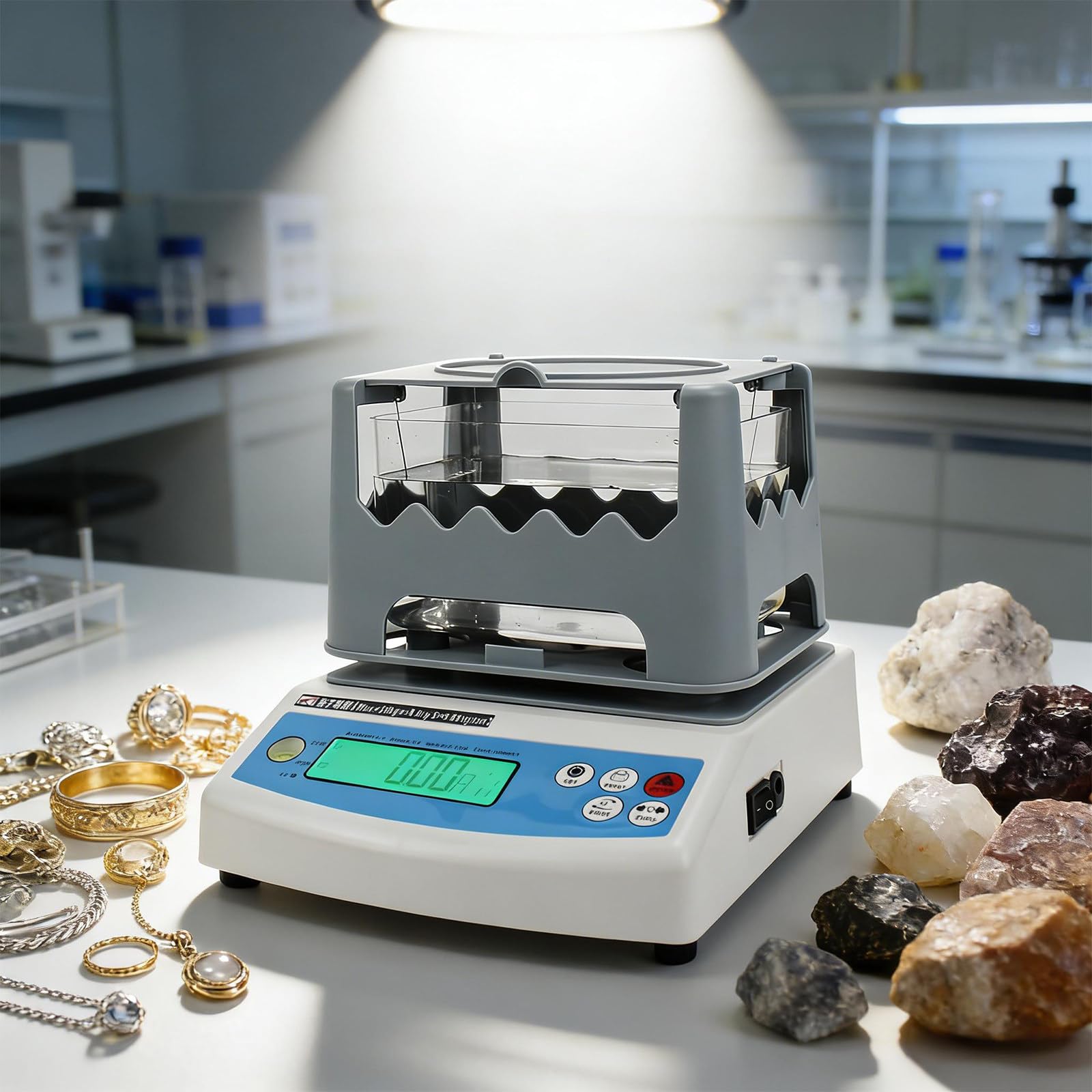 Probador de pureza de oro: analizador automático de metales preciosos y medidor de densidad con precisión de 0,001 g/cm³ para joyas, lingotes y uso industrial