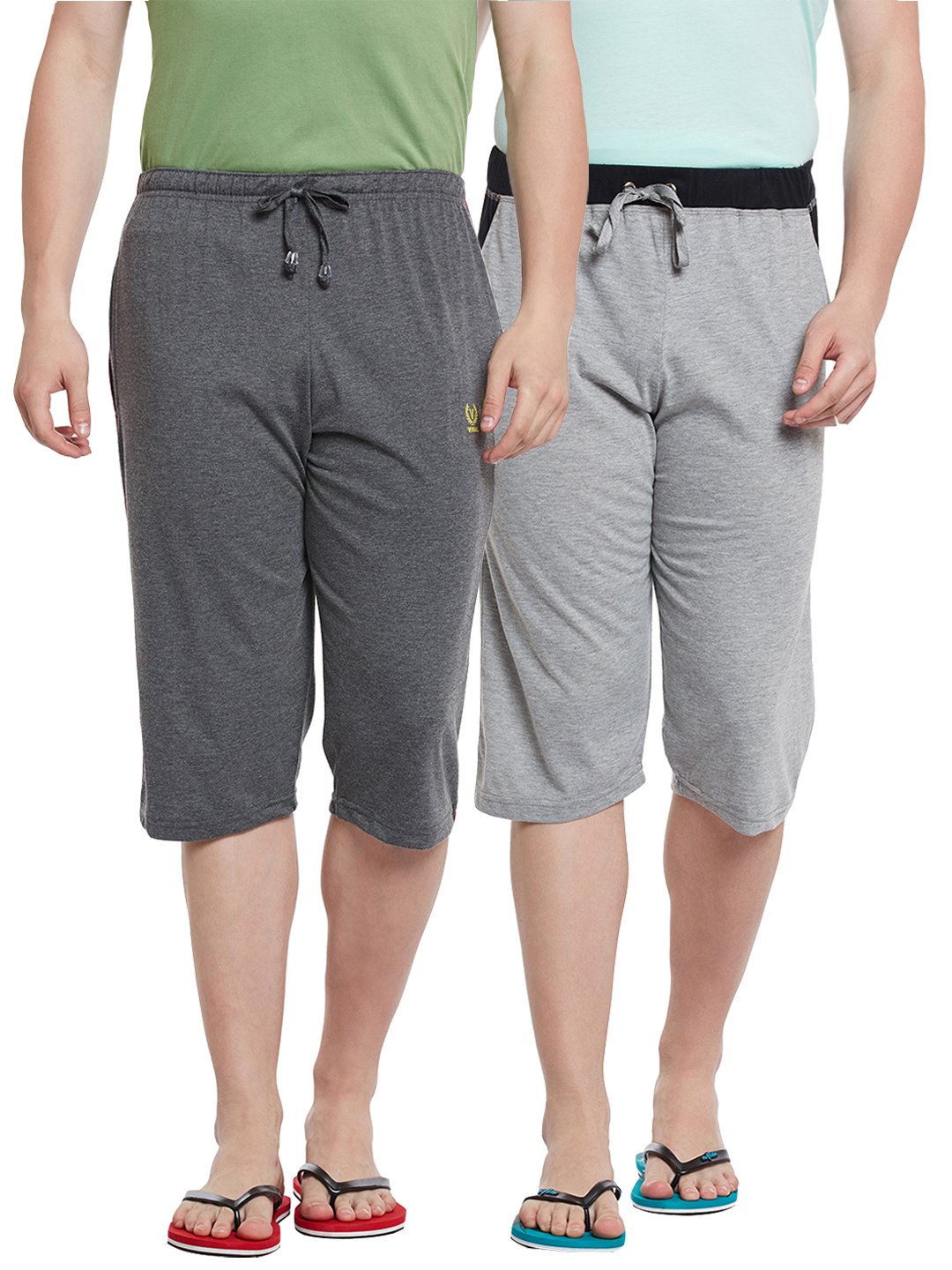 Regular Fit Men Capris Pack of 2-MACK57855-image-12