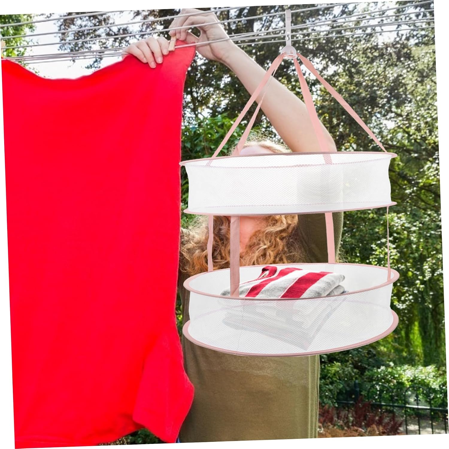 Clothing Drying Rack Practical Clothes Hanger Basket Sturdy Mesh Laundry Basket for Family Underwear Socks Drying