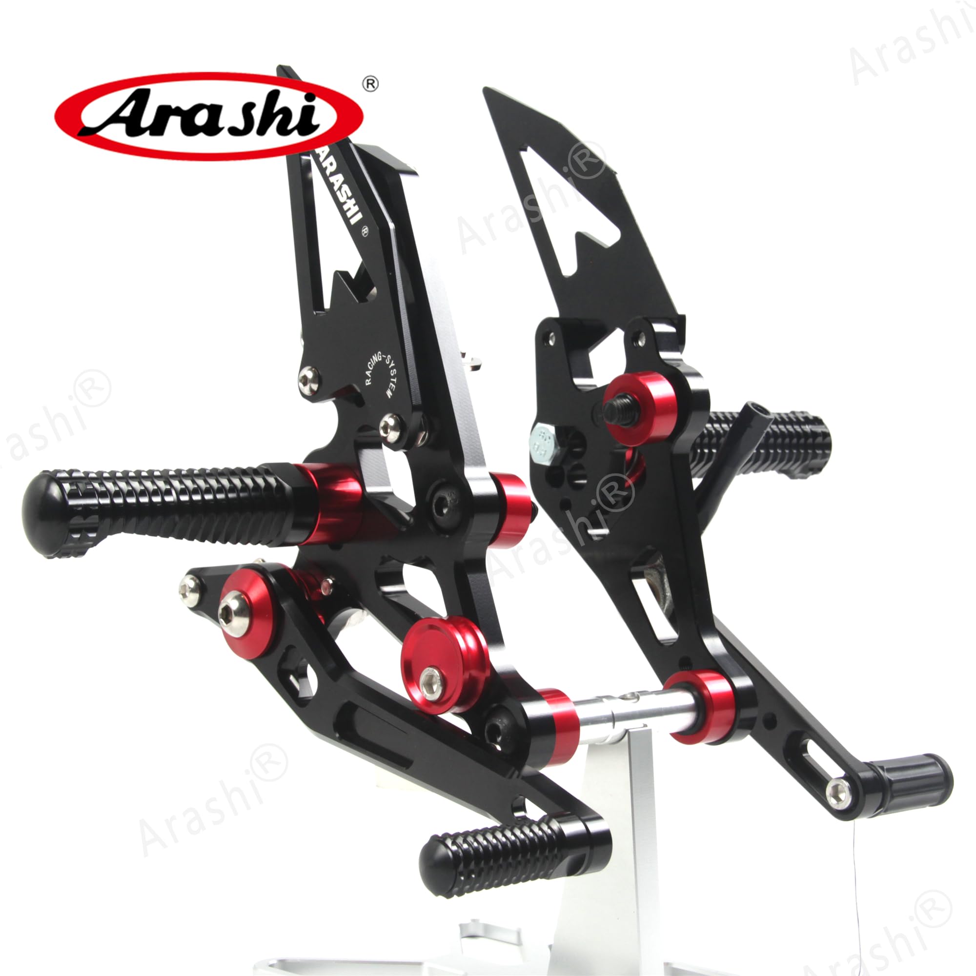 Arashi (Version2.0) Regolabile Pedane Arretrate Pedane Poggiapiedi per MT07 FZ07 XSR700 2014-2017, Nero Accessori Pedalino Posteriori Pedaline