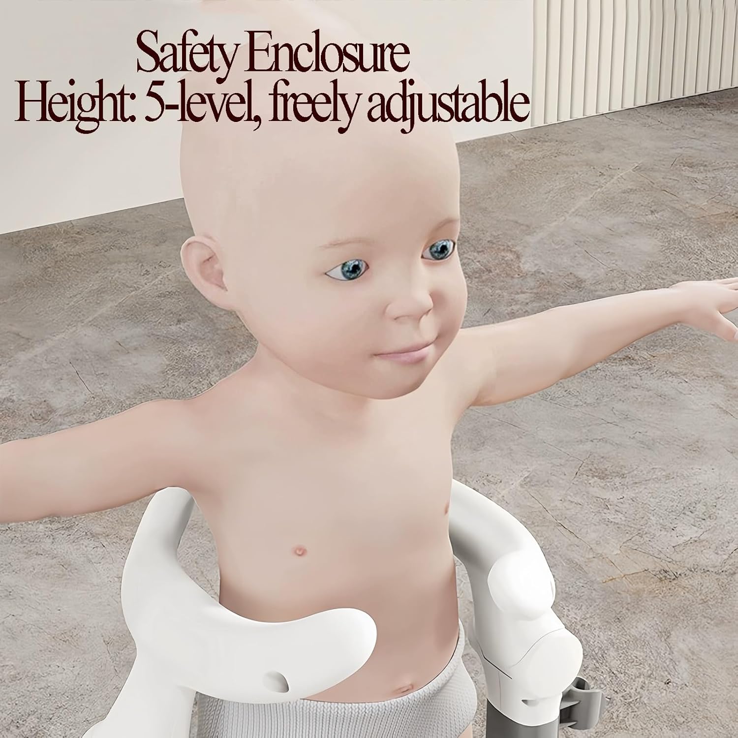 Baby Shower Stand, Bold Column Design, Anti Pinch and Anti Slip Base, Adjustable Shower Stand, Suitable for 6-36 Months(White)