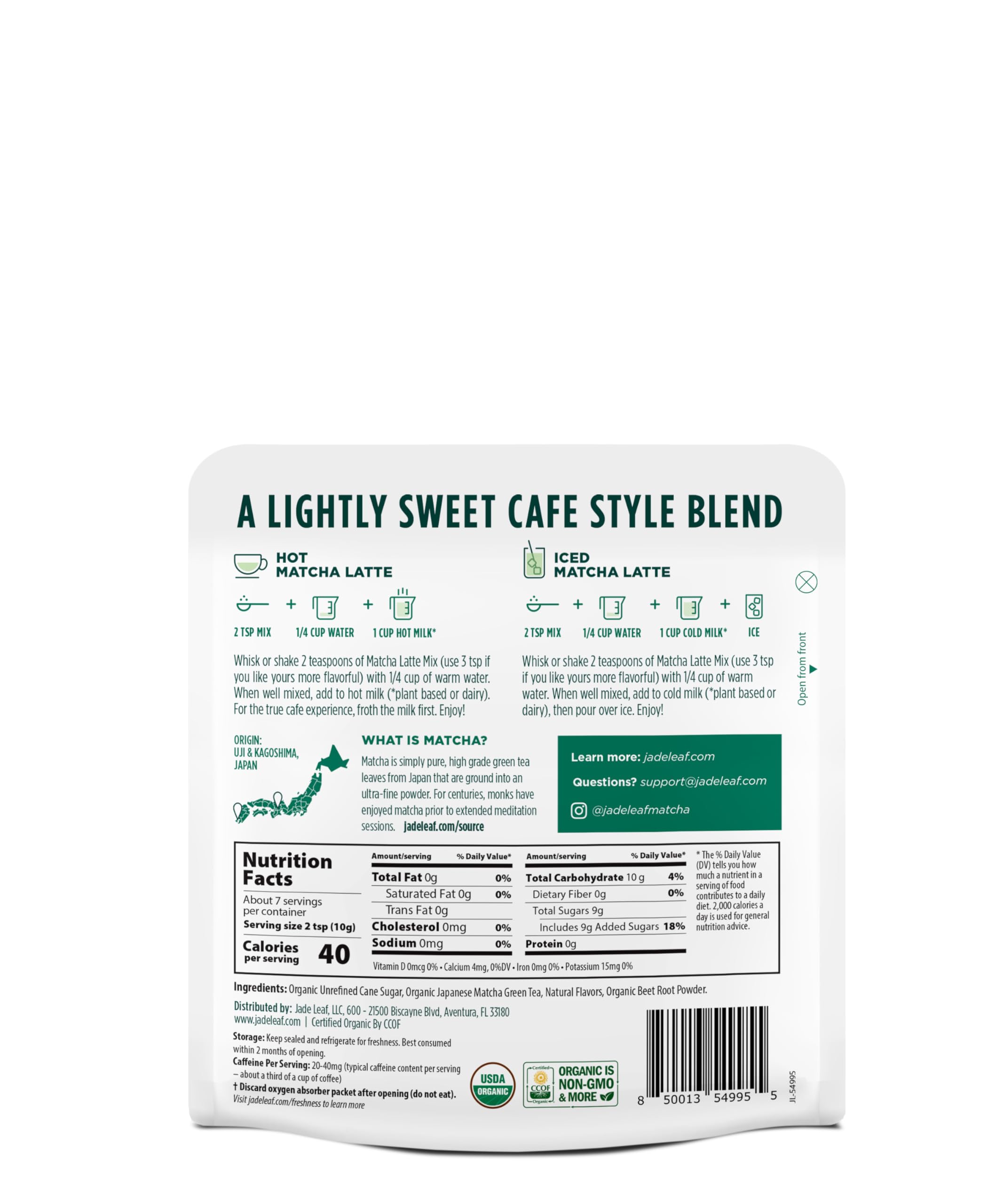 Jade Leaf Organic Caf Style Strawberry Matcha Latte Green Tea Powder Premium Barista Crafted Mix Authentically Japanese 7 — view 3