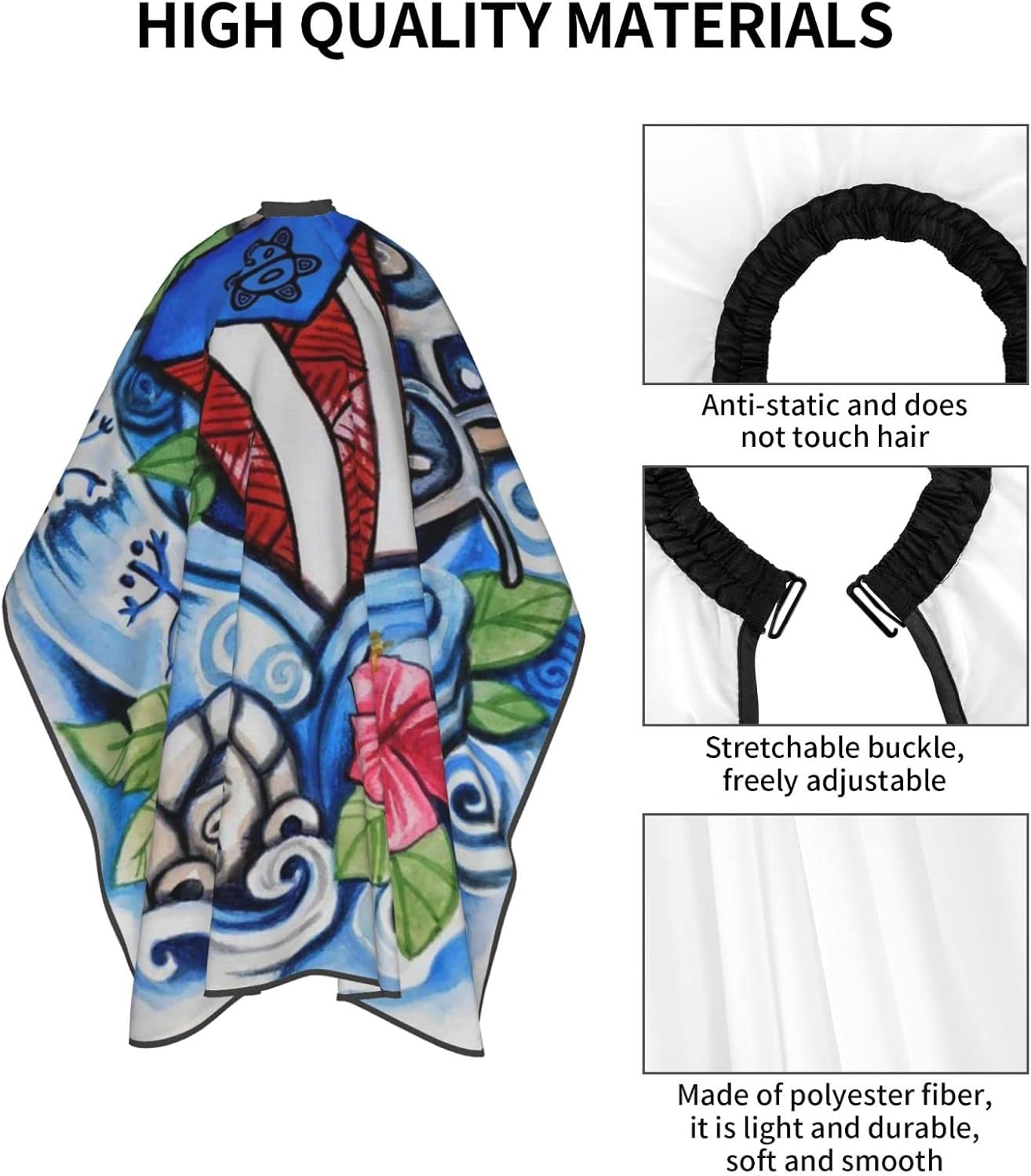 Puerto Rico Barber Cape With Adjustable Closure, Hairdressing Haircut Apron Barber Cover Gown For Hairdresser Styling Home