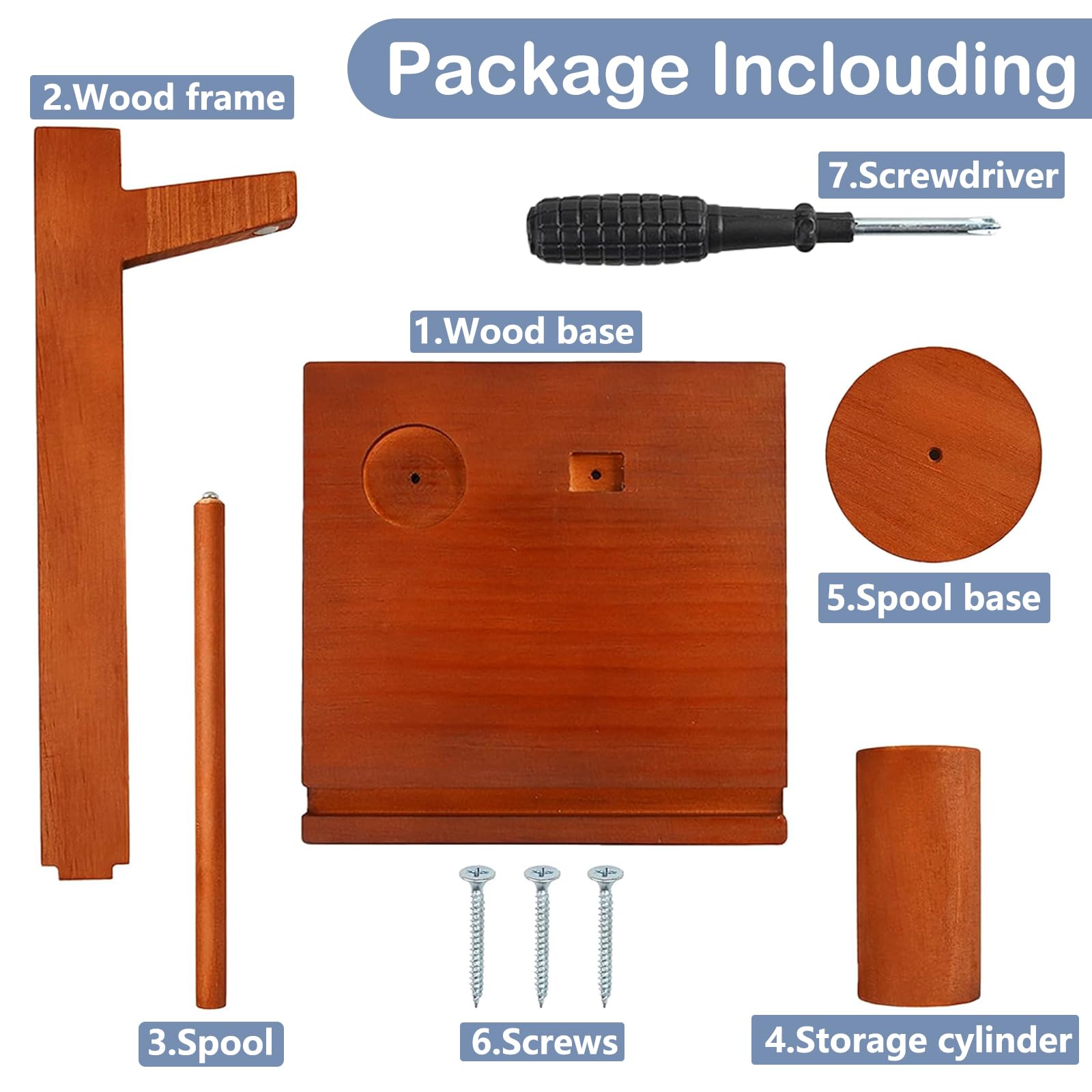 Wbgraceful Wooden Yarn Holder with Phone Stand, Hook Storage & Magnetic Spinner, Gift for Crochet Lovers Knitters - Image 4