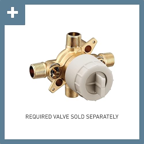 Miniatura 2 de Moen UTS3713 - Kit de molduras para bañera y ducha de 90 grados M-CORE serie 3 con 1 mango, requiere válvula, cromado