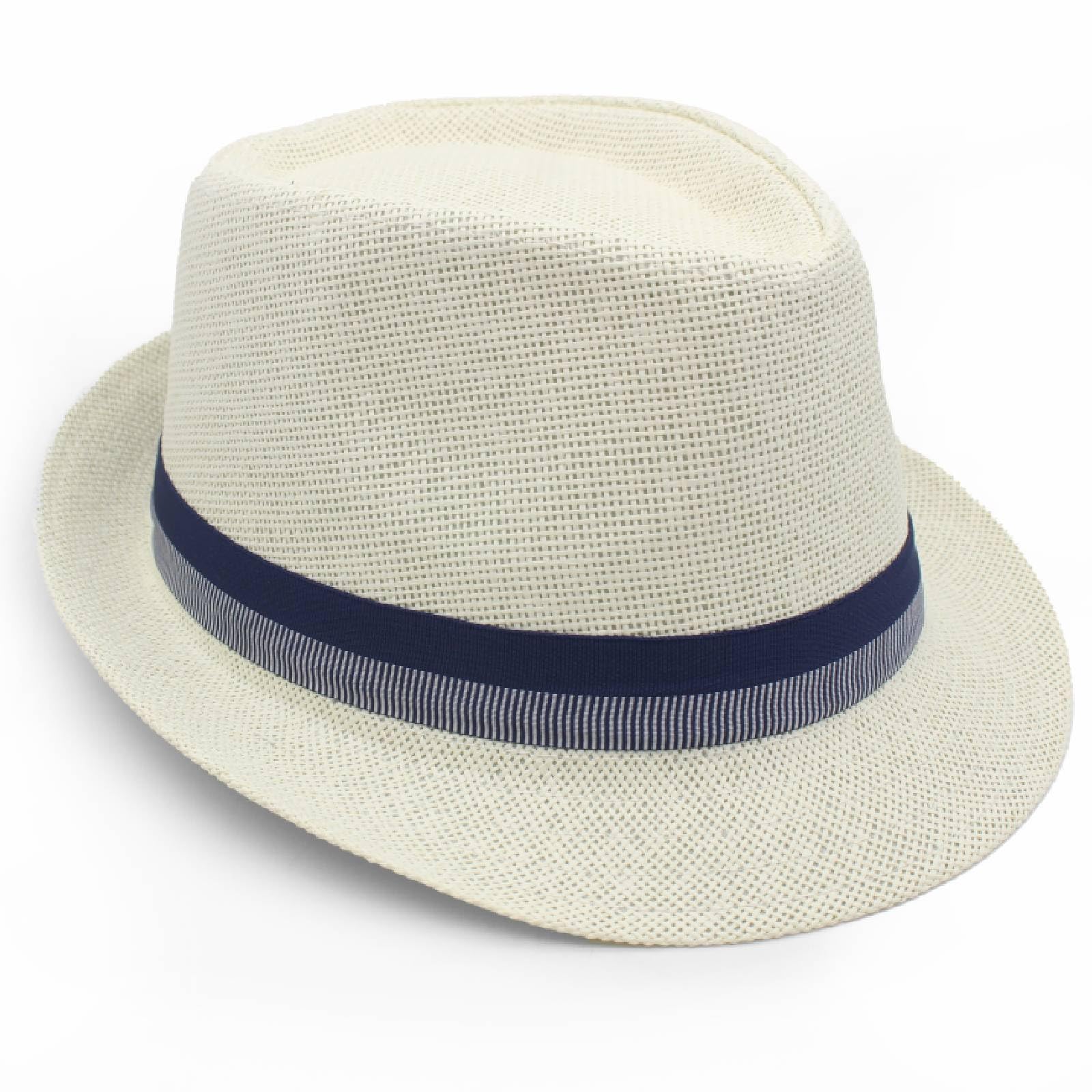 LIDHAY Sombrero de ala corta, sombrero de paja estilo fedora para hombres y mujeres, sombrero de verano Derby Trilby, sombrero de playa