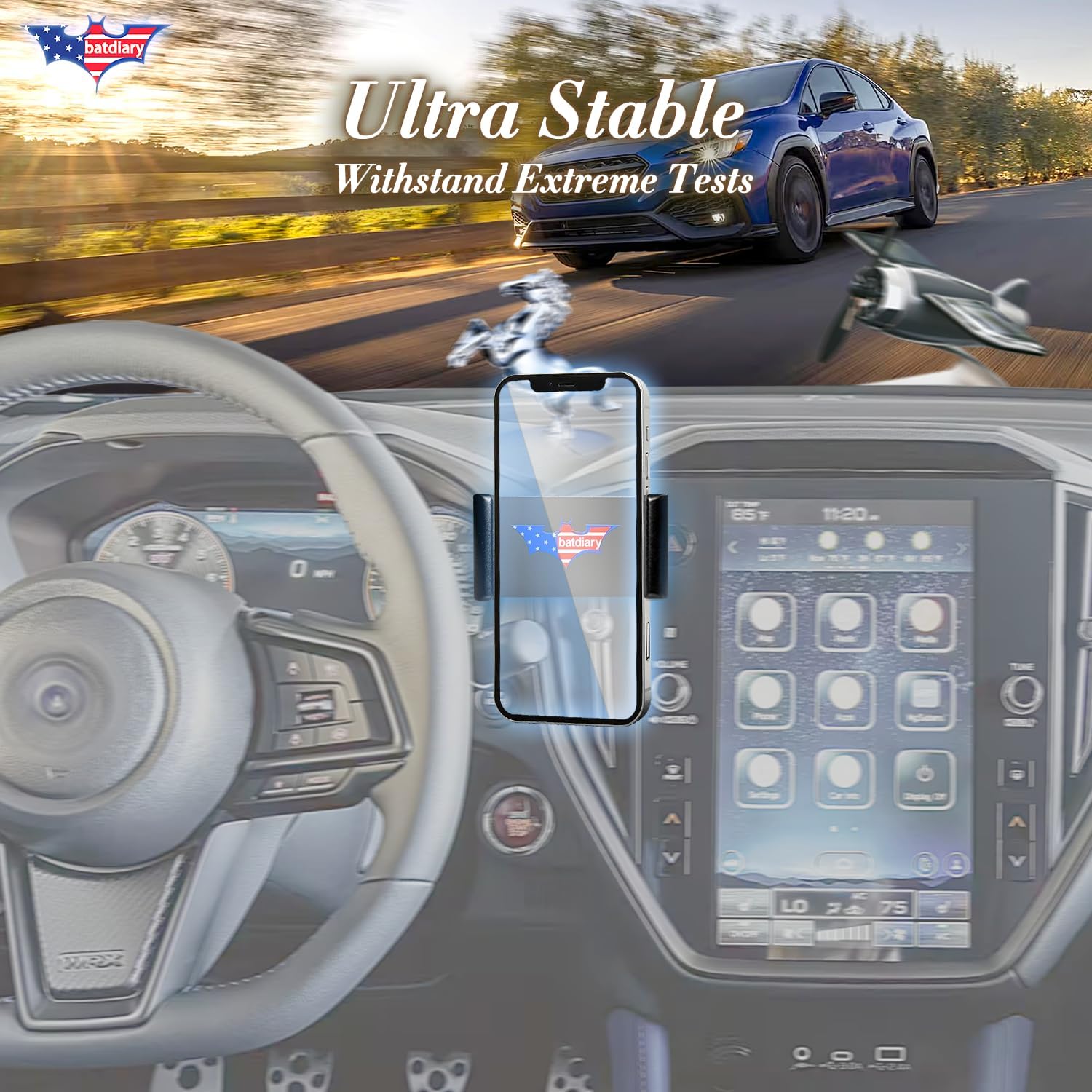 2025 Crosstrek Vent Phone Mount for 2024-2025 lmpreza 2026 Crosstrek Hybrid 2022-2025 WRX Accessories | Aluminum Telescopic Air Vent Holder | Thick Case Friendly for iPhone 16/15 Pro Max, Galaxy S24