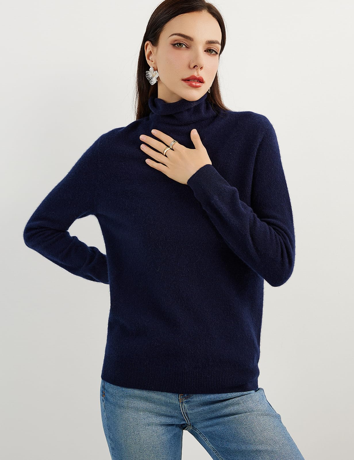 Chanyarn 100% Reiner Kaschmir Damen Pullover Rollkragen Langarm Warm Weich 2025 Herbst Winter Strickpullover