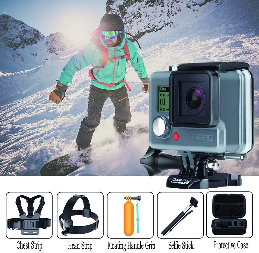 Navitech 18 in 1 Action Camera Accessories Combo Kit with EVA Case Compatible with EKEN H5s Plus, EKEN H8R Plus