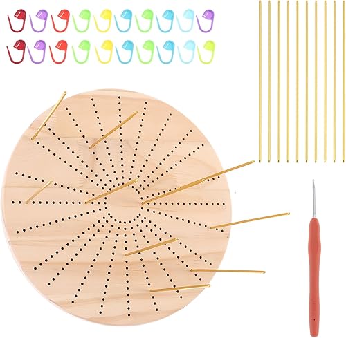 Tabla de bloqueo de ganchillo, tabla de bloqueo de ganchillo de madera de 11.8 pulgadas para tejer cuadrados de ganchillo y abuelita, tejido hecho a