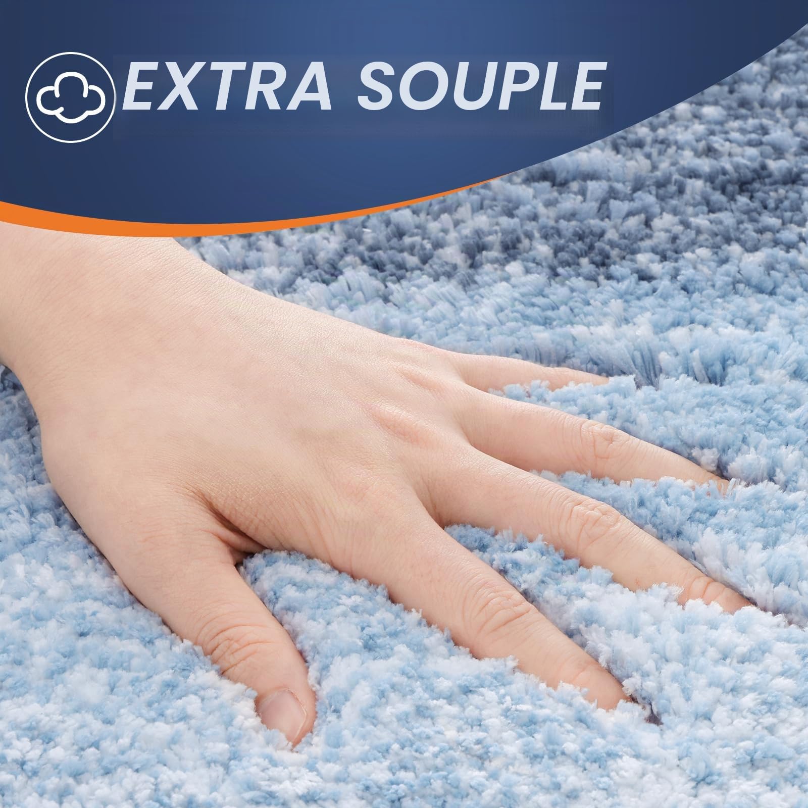 OLANLY Lot de 2 Tapis de Salle de Bain en Microfibre Doux et Absorbant, Tapis de Toilette en Forme de U, antidérapant, Lavage en Machine, Tapis de Bain en Peluche à Poils Longs pour Salle de Bain (61