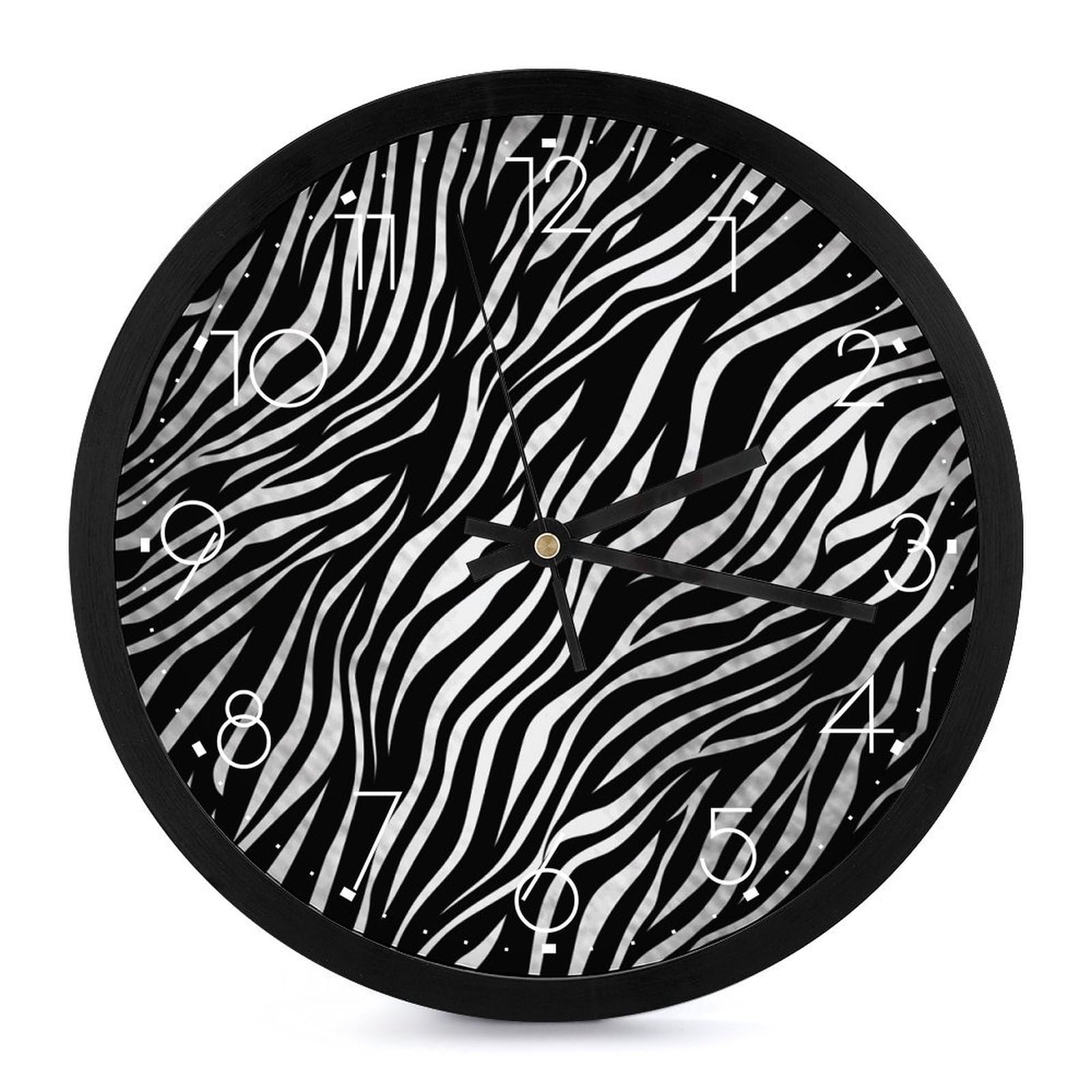 Grande horloge murale numérique zèbre décorative de séjour
