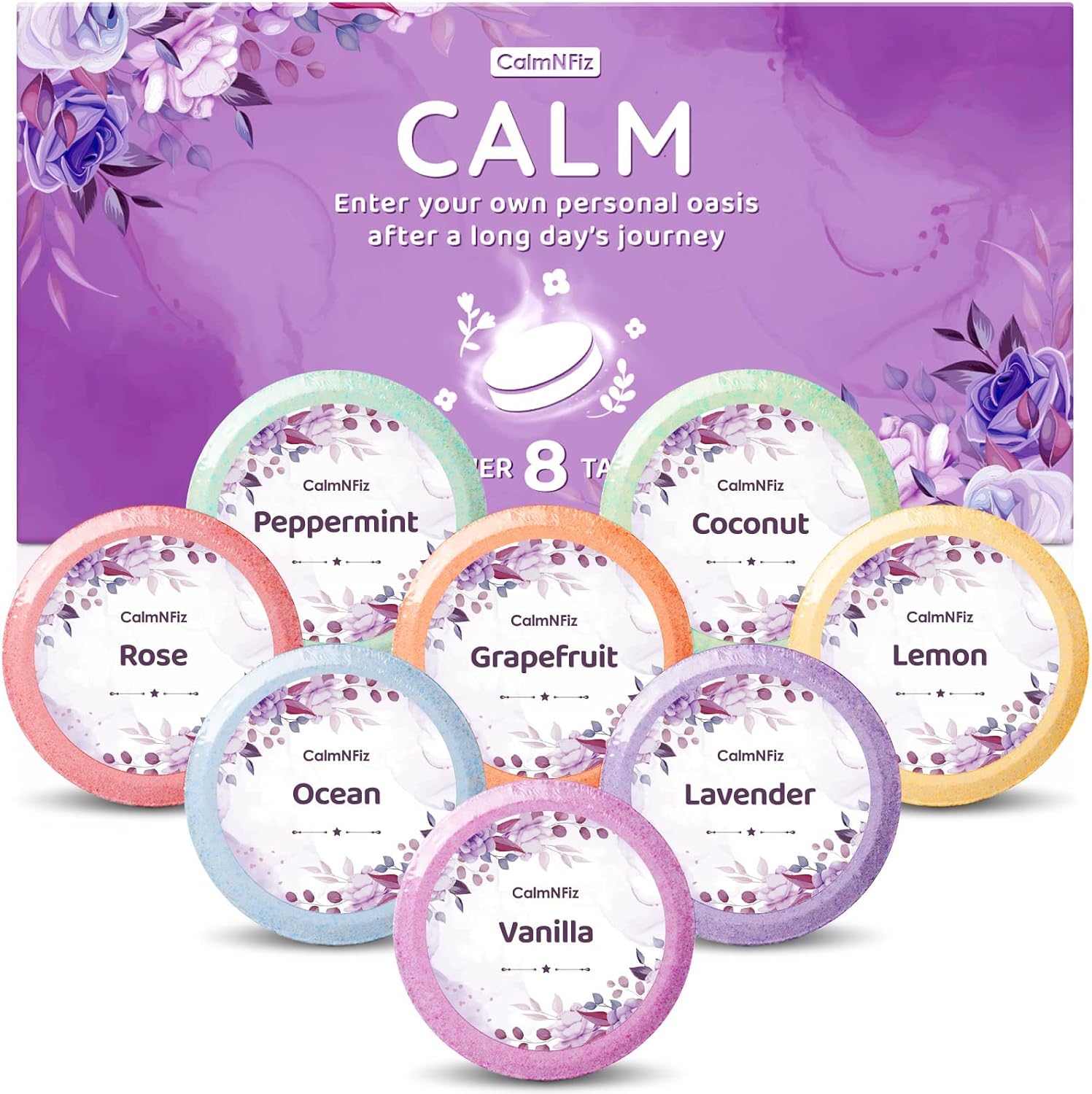 Aromatherapy Shower Steamers 8-Pack Scented Essential Oil Set