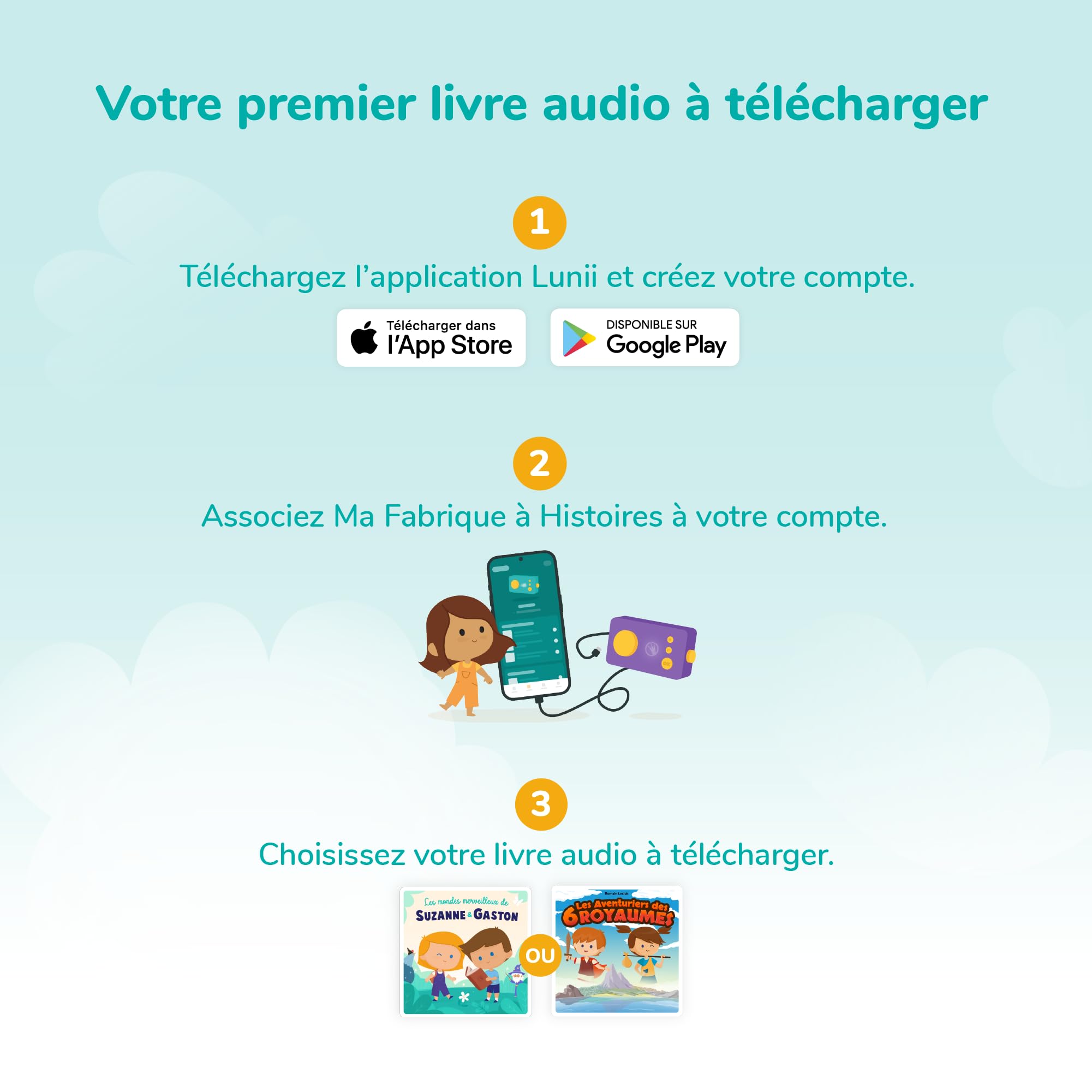 Lunii - Ma Fabrique à Histoires Violette + 2h30 d'histoires à Composer incluses à télécharger, Boîte à Histoires Interactive pour Enfants de 3 à 8 Ans - Conteuse fabriquée en France - 3