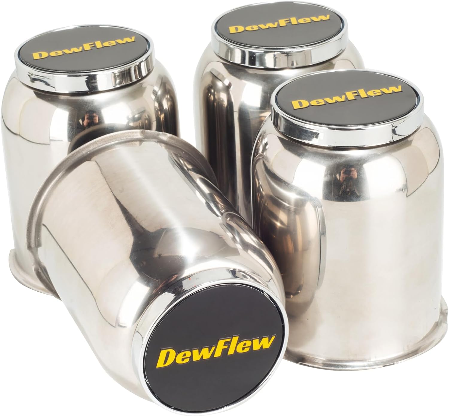 4Pcs 3.19" Push Through Floating Center Caps Stainless Trailer Hub Cap for Truck SUV RV Wheel Rim (Fit 3.19" Bore 3.62" H Chrome)