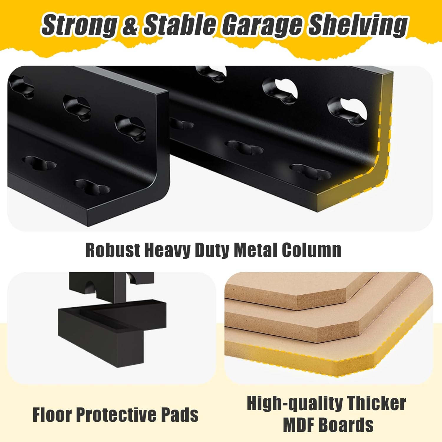 5-Tier Metal Storage Shelves: Heavy Duty Garage Shelving Adjustable Shelves for Storage - Black Utility Rack Shelf for Pantry, Warehouse, Closet, Office, Kitchen, 28" W x 12" D x 59" H