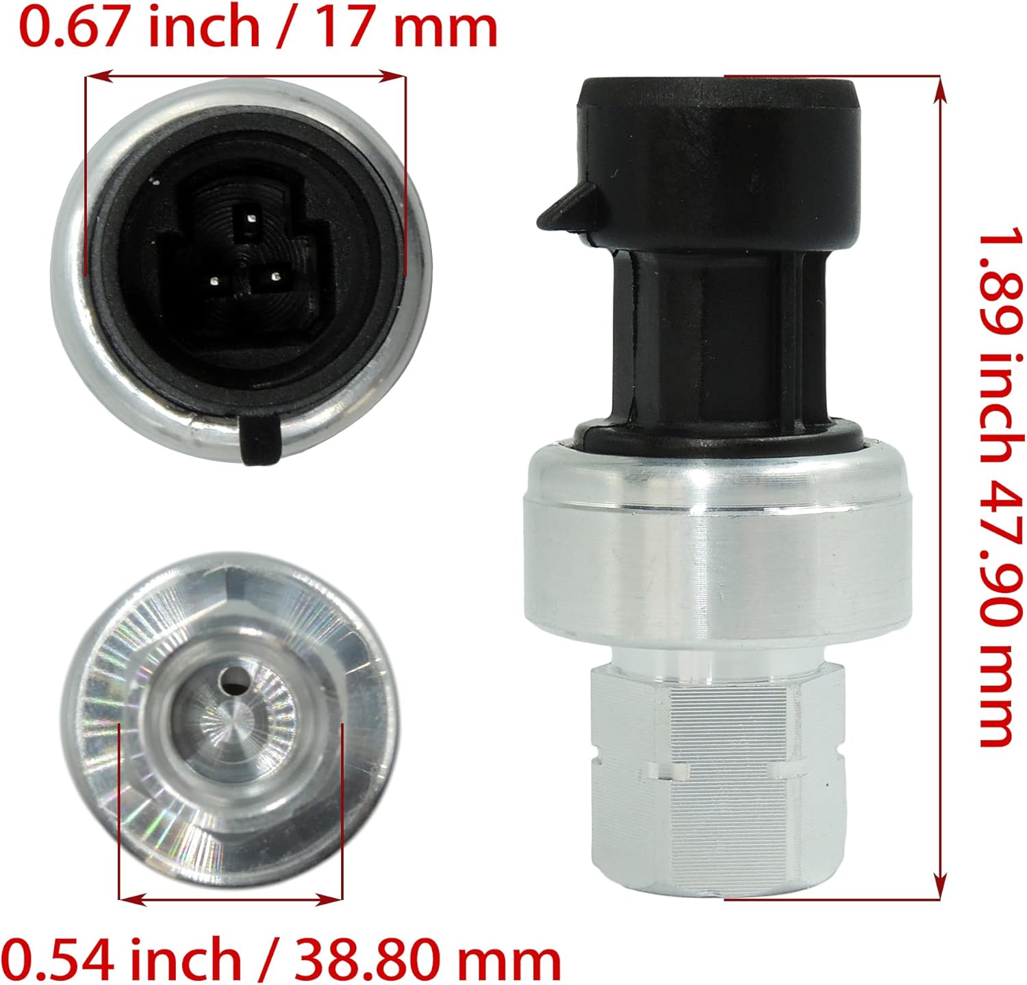 HiSport A/C Pressure Sensor Switch - Air Conditioner Pressure Switch Compatible with Buick Cadillac Chevy Ford GMC Isuzu Mercury Pontiac, 12V 10A 4P Air Conditioning Compressor Relays